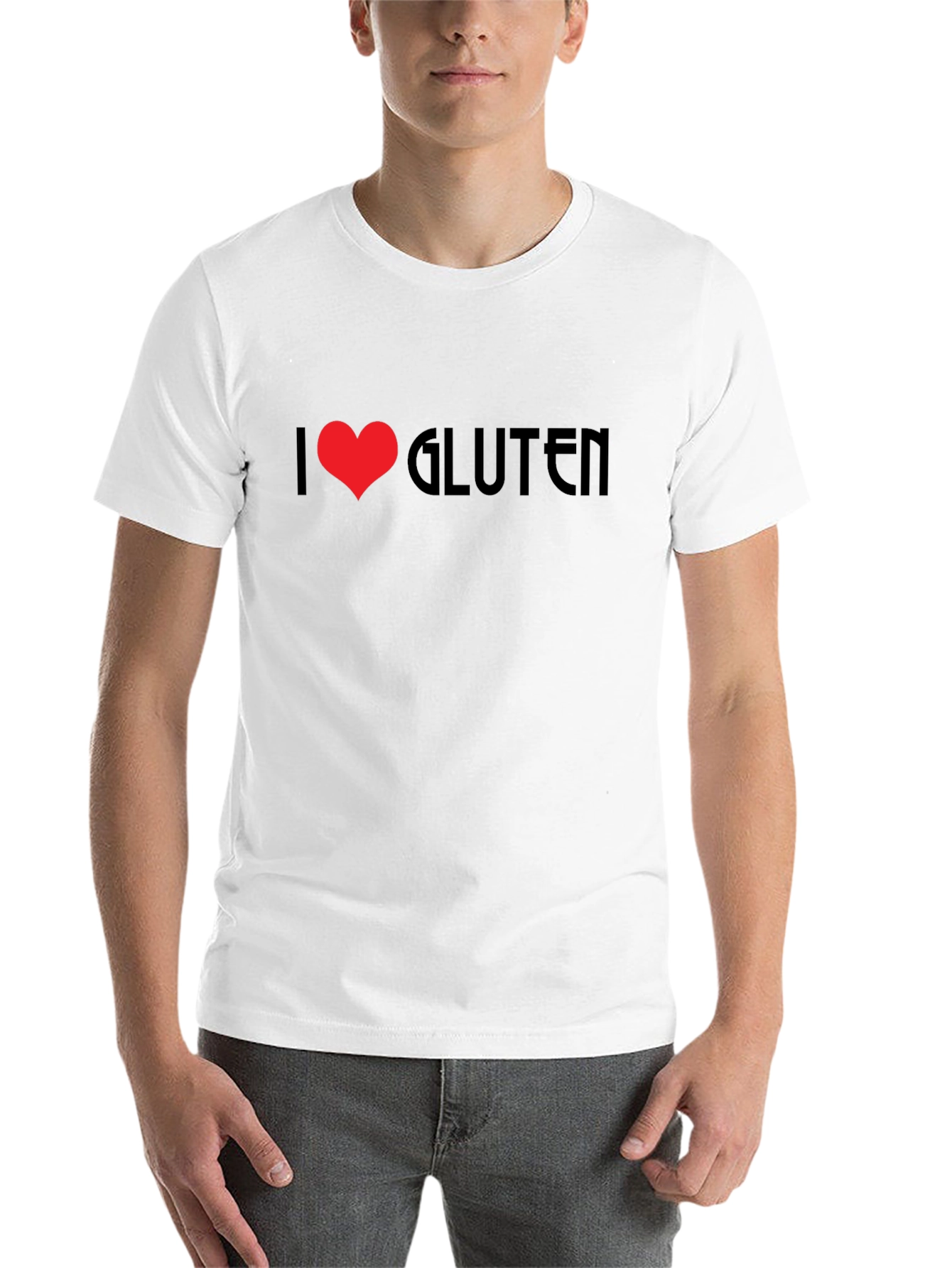 Black I Heart Gluten Black T-Shirt Novelty Graphic Tee view 14