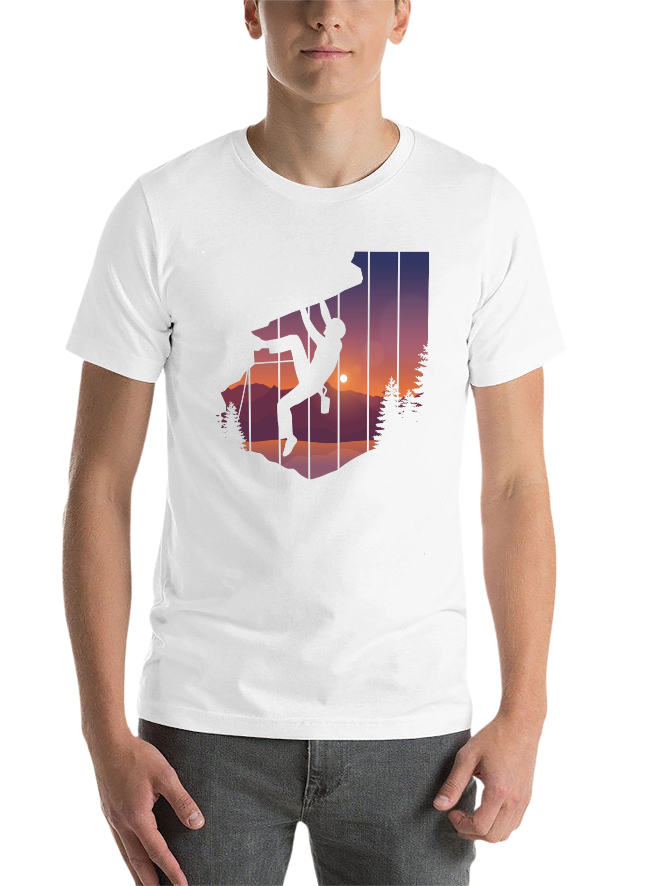Black Climbing Silhouette Graphic Tee - Adventure T-Shirt view 14