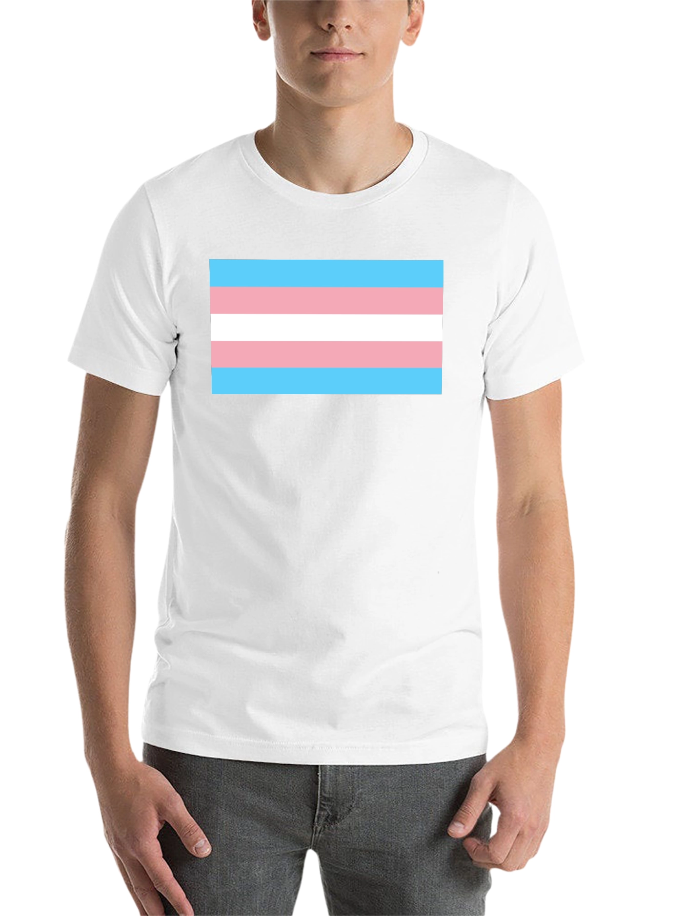 Black Transgender Pride Flag T-Shirt - Black Tee view 14