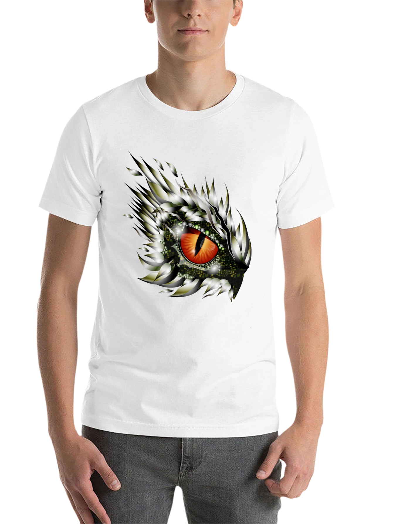 Black Dragon Eye Graphic Print Black T-Shirt view 14
