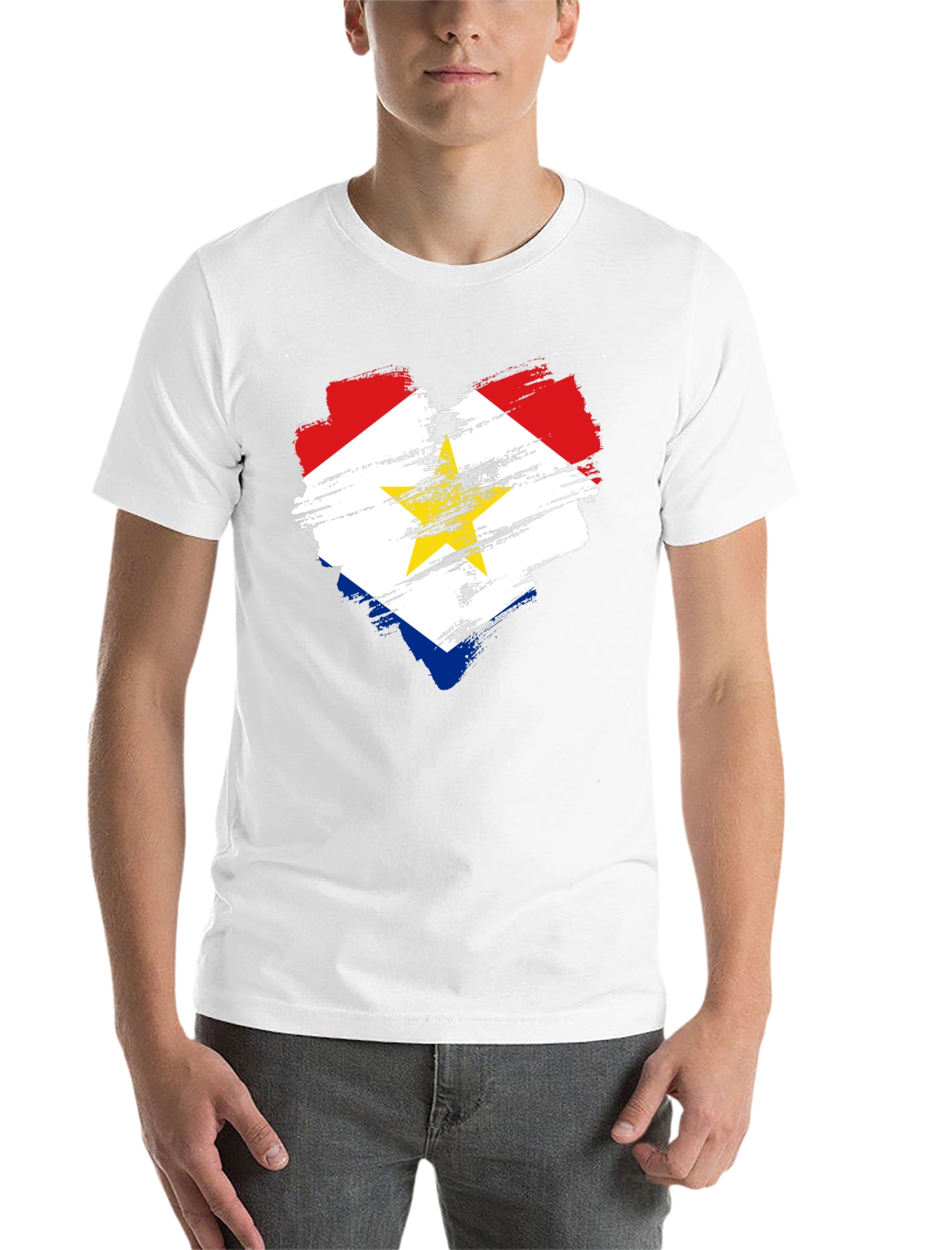 Black Saba Flag Heart T-Shirt view 14