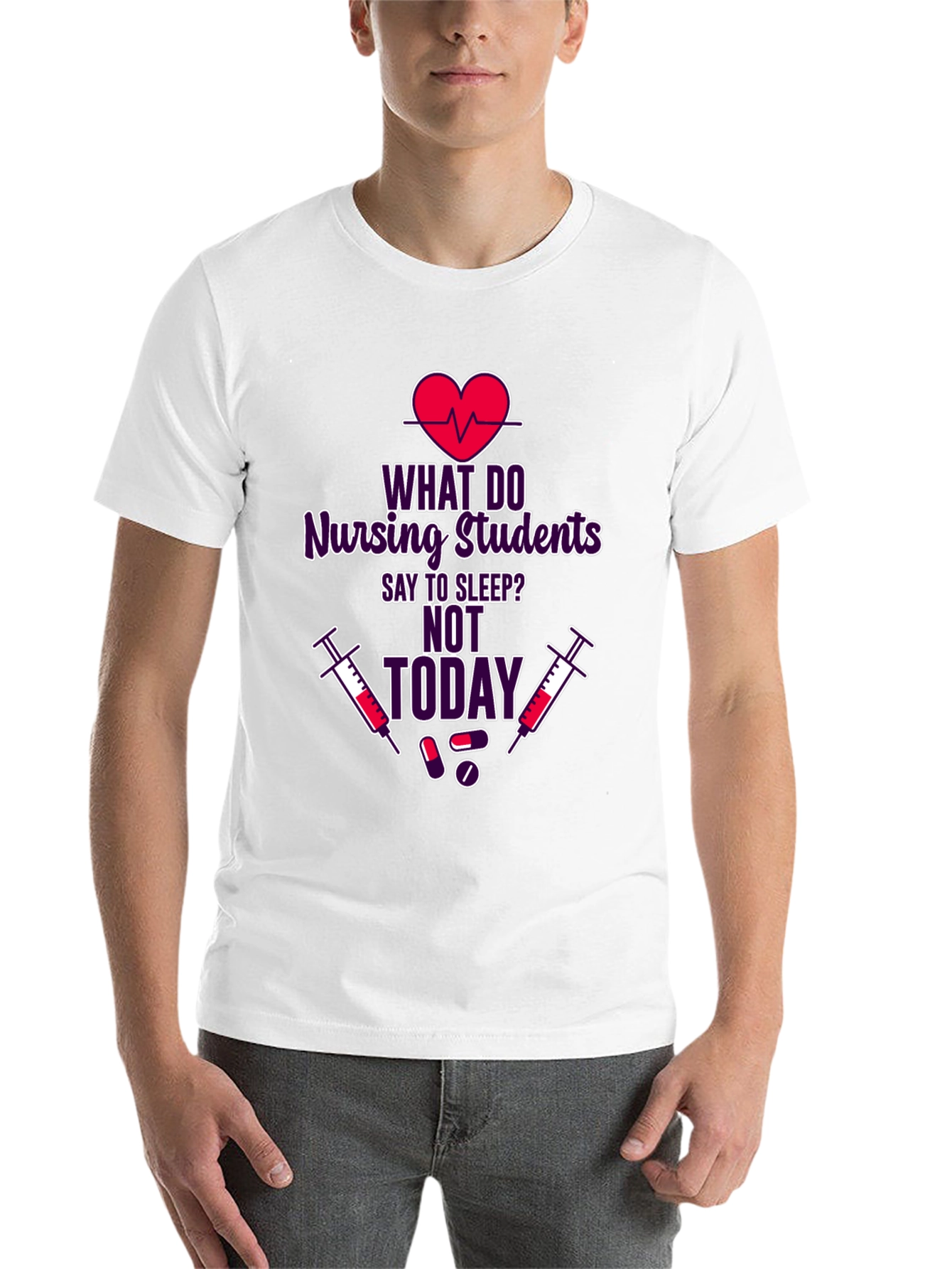 Black Nursing Student Sleep Tee - Not Today! view 14
