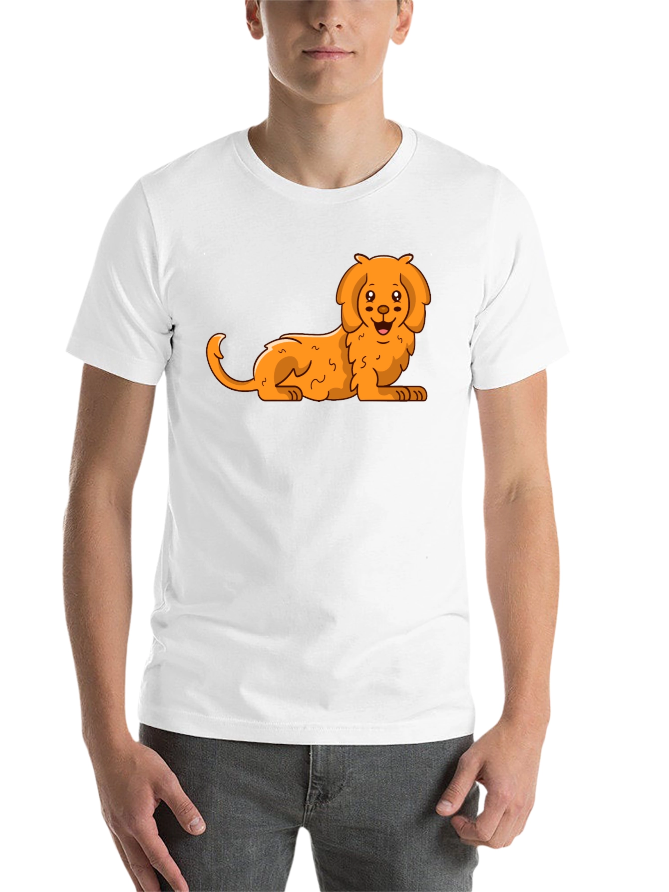 Black Cute Cartoon Dog Black T-Shirt view 14