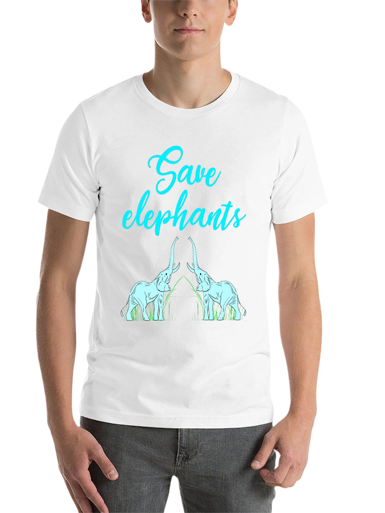 Black Save Elephants Graphic Tee - Wildlife Conservation T-Shirt view 14