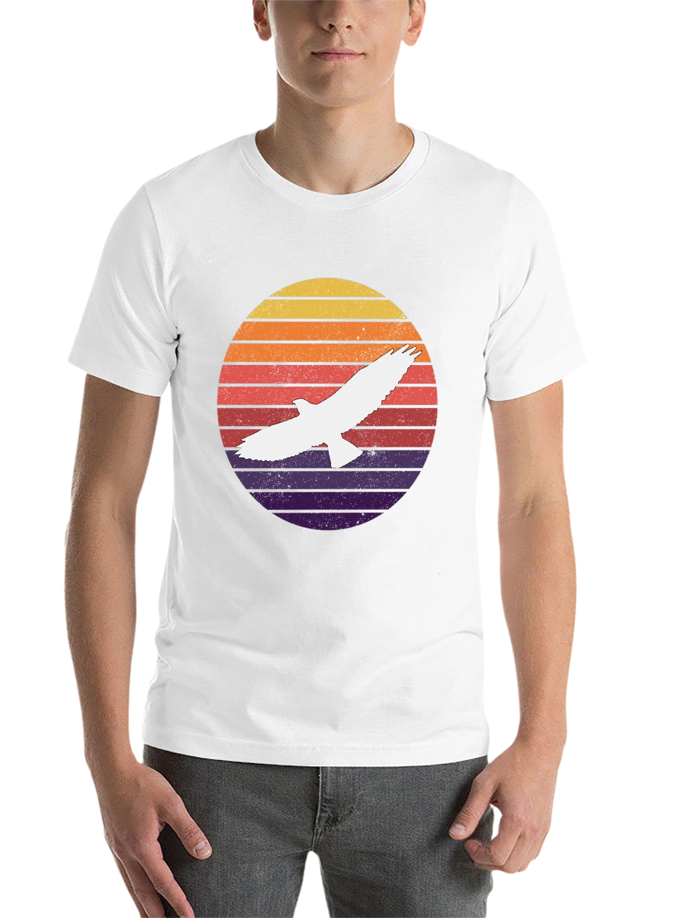 Black Retro Eagle Sunset T-Shirt view 14