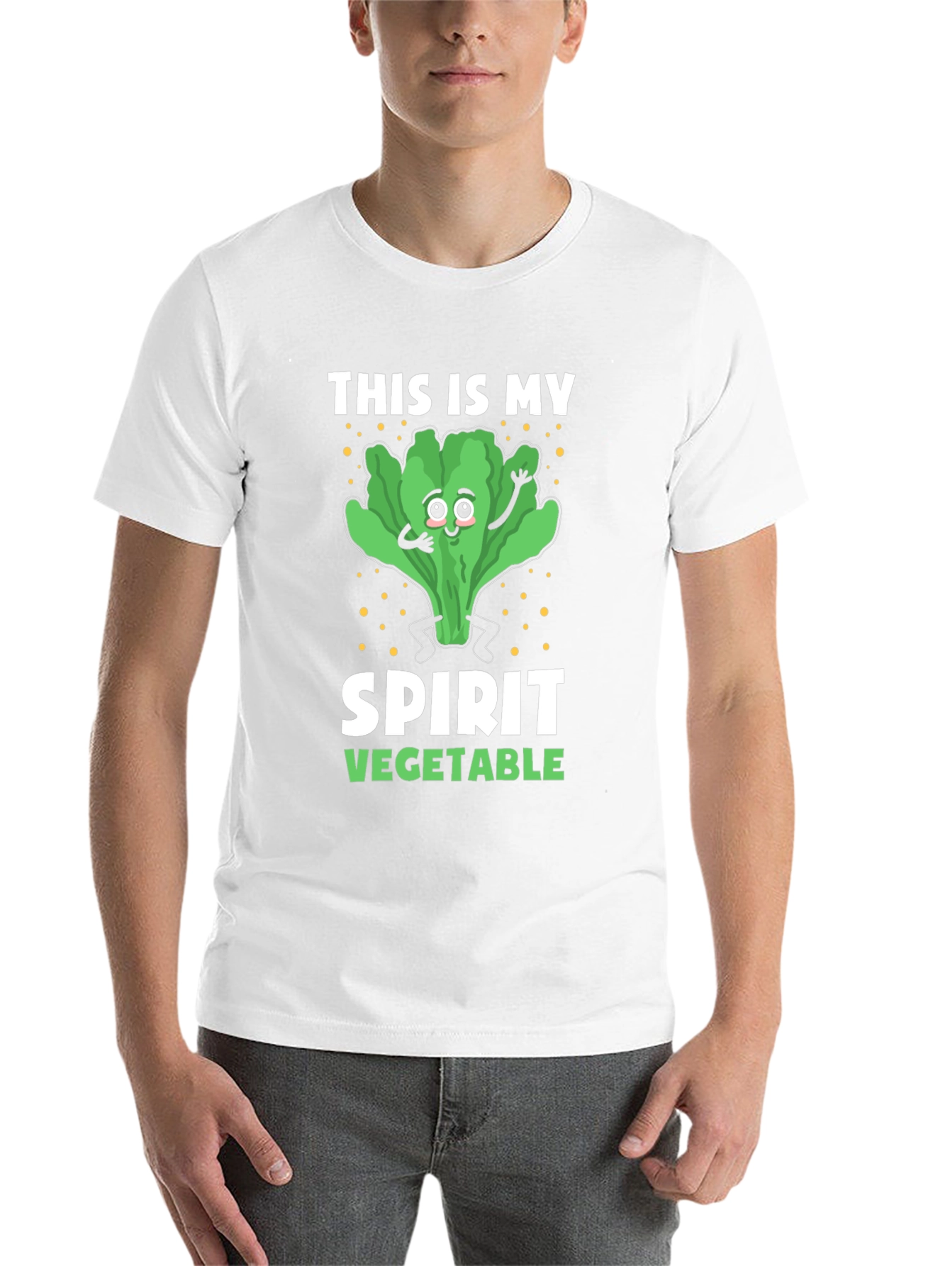 Black Spirit Vegetable T-Shirt - Lettuce Design view 14