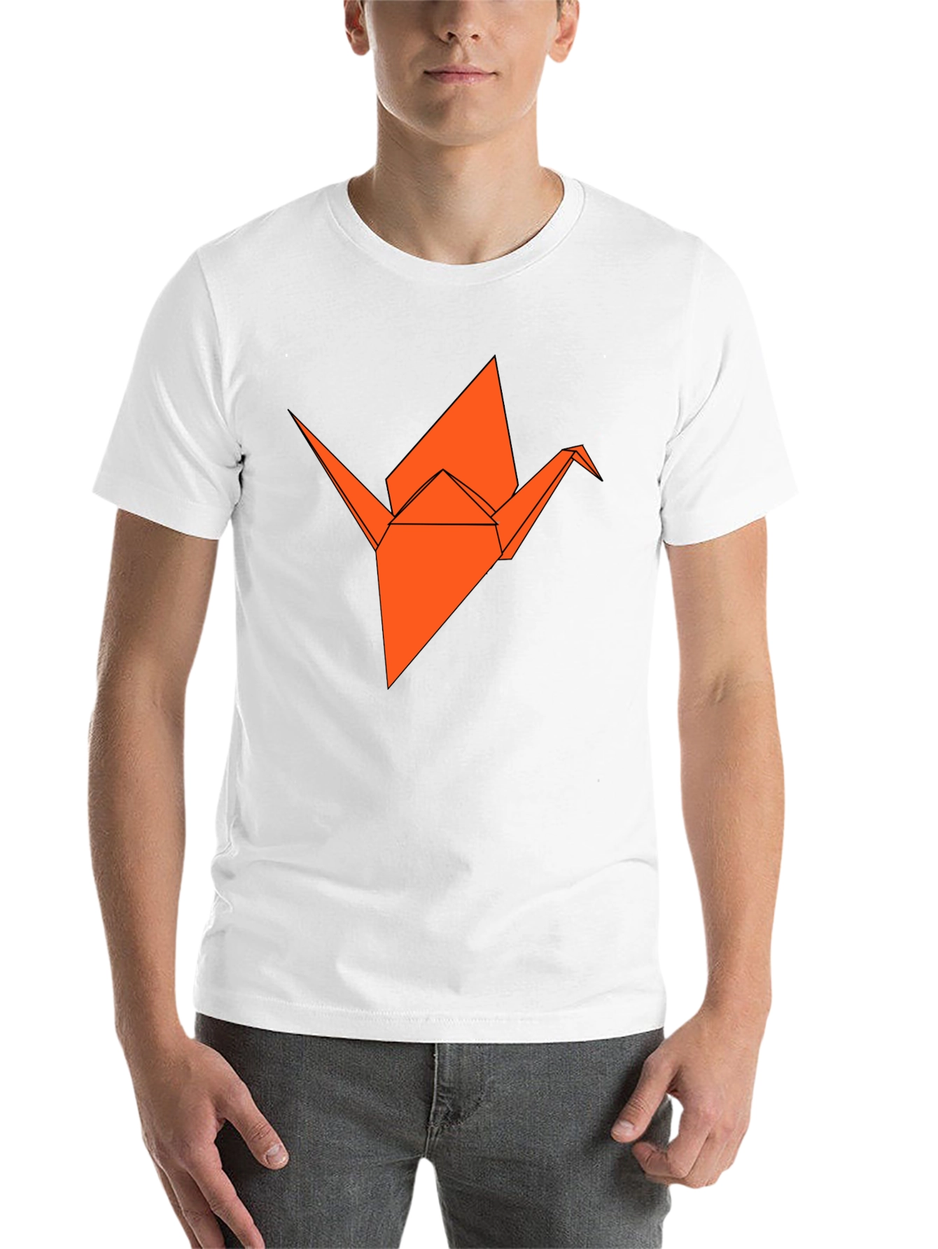 Black Origami Crane Graphic Tee - Stylish & Unique view 14