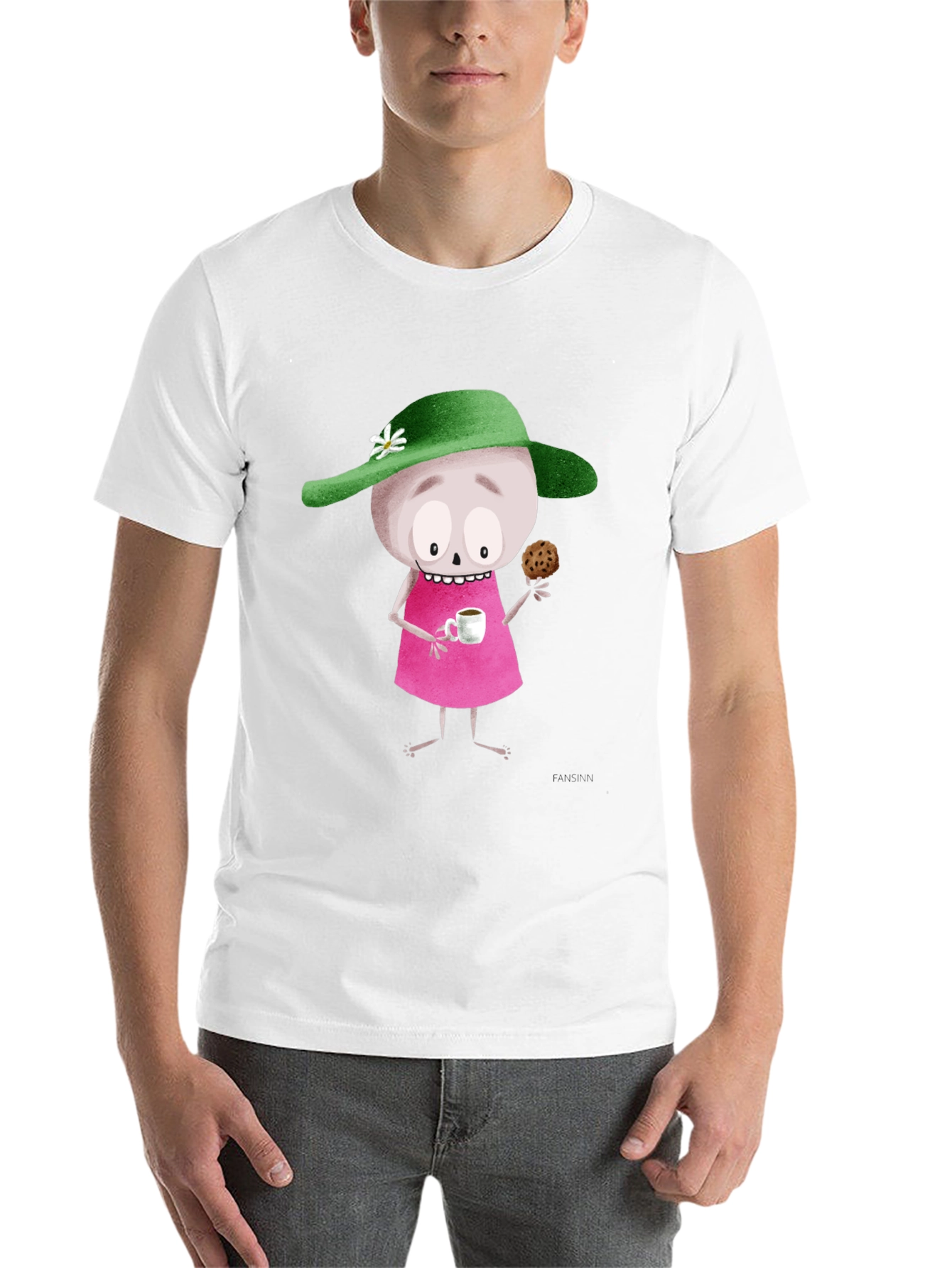 Black Whimsical Cartoon T-Shirt - Unique Design view 14