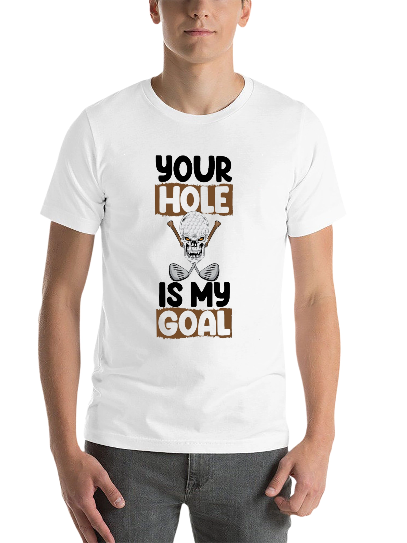 Black Your Hole Is My Goal Funny Golf T-Shirt view 14