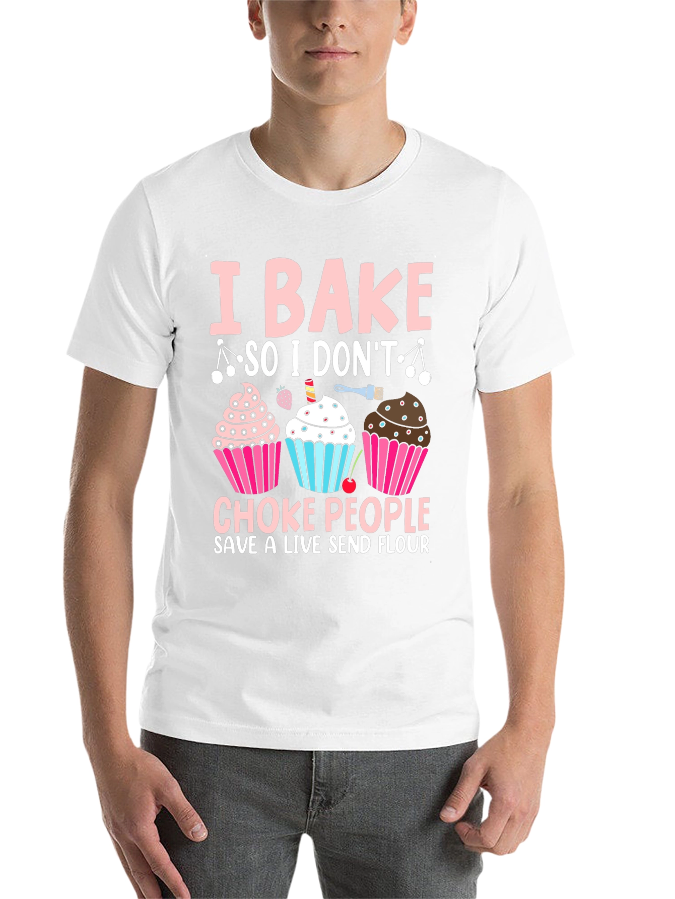 Black I Bake Funny T-Shirt view 14
