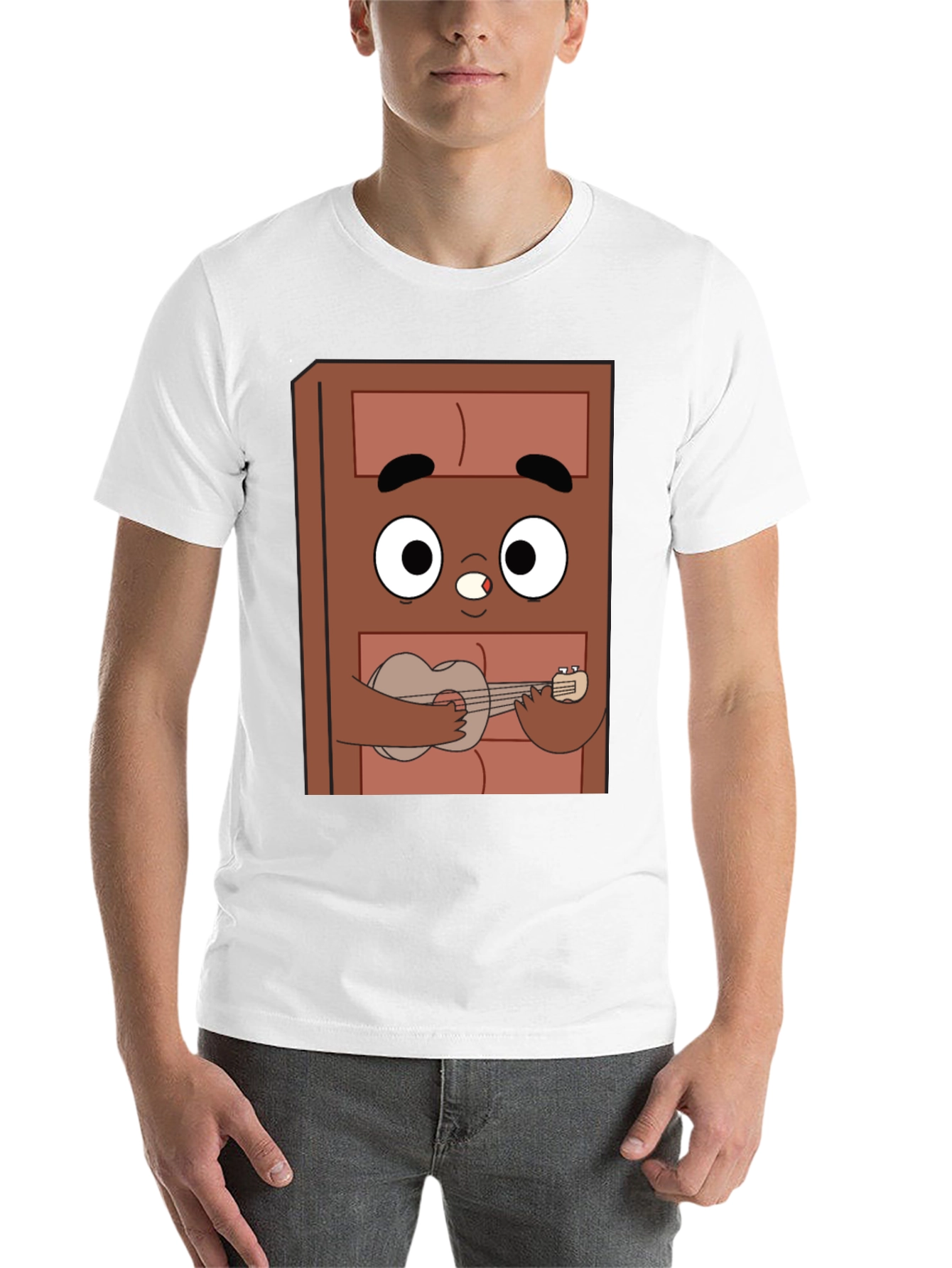 Black Cartoon Character Ukulele T-Shirt view 14