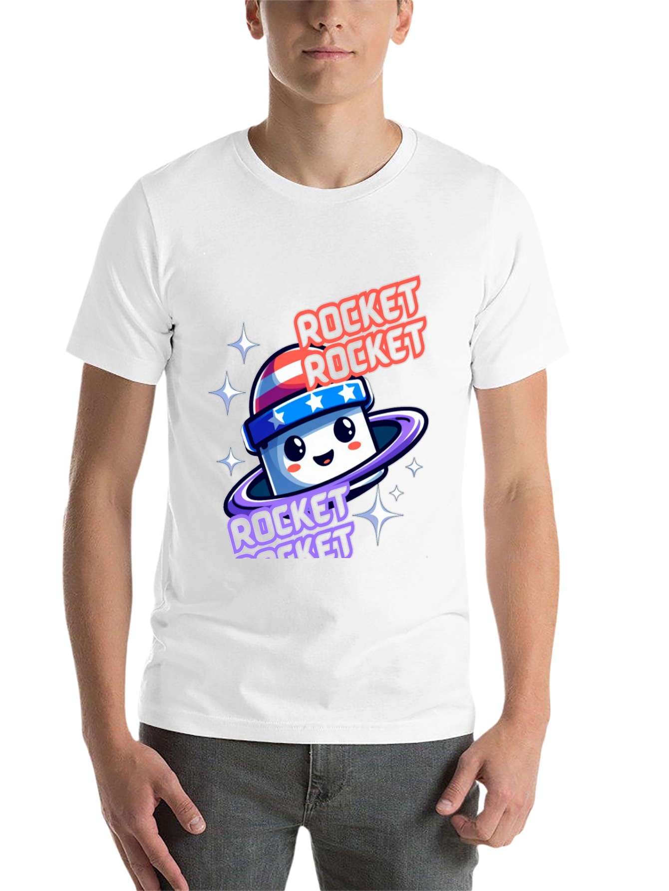Black Rocket Rocket Cartoon Graphic Tee view 14