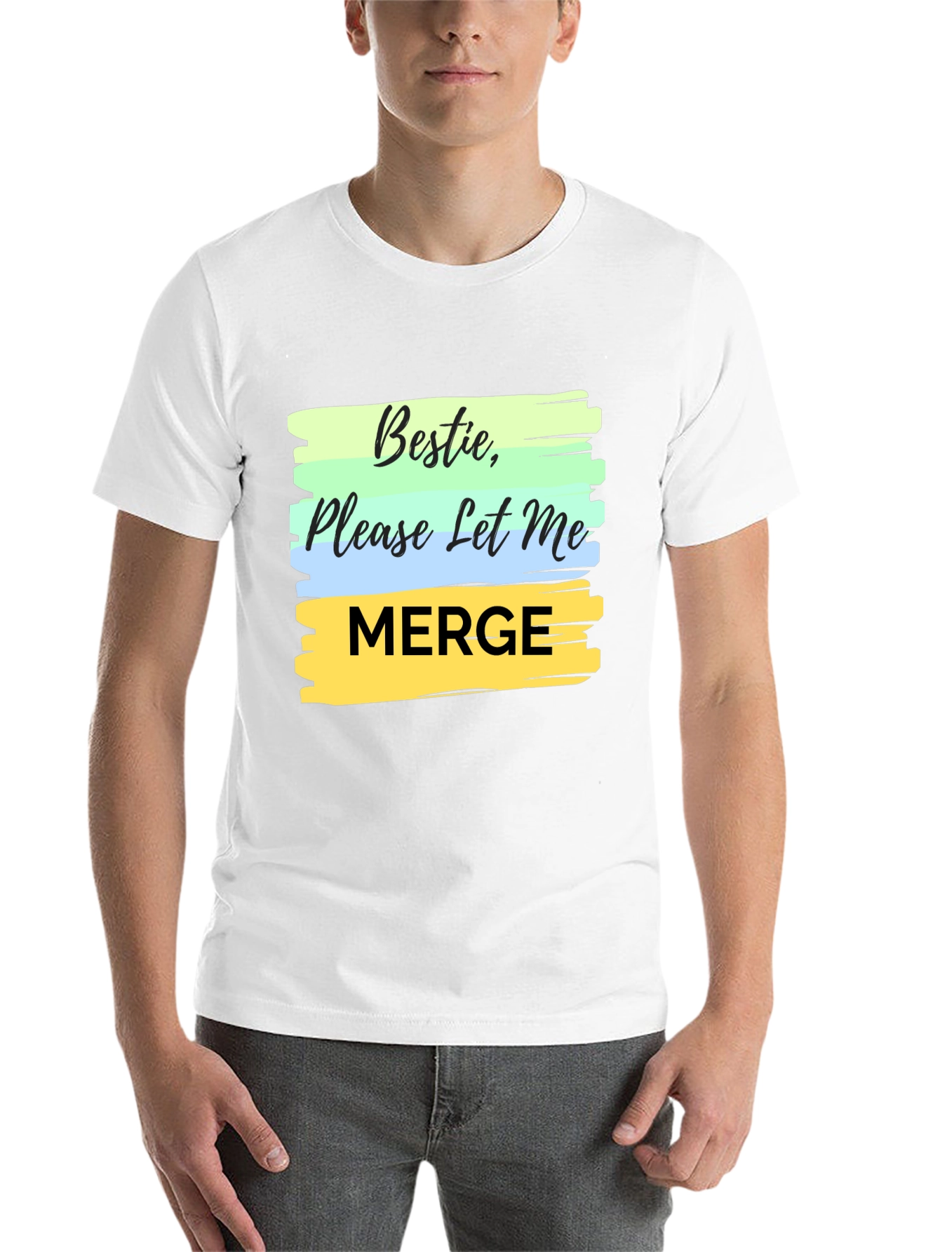 Black Bestie Please Let Me Merge Black T-Shirt view 14