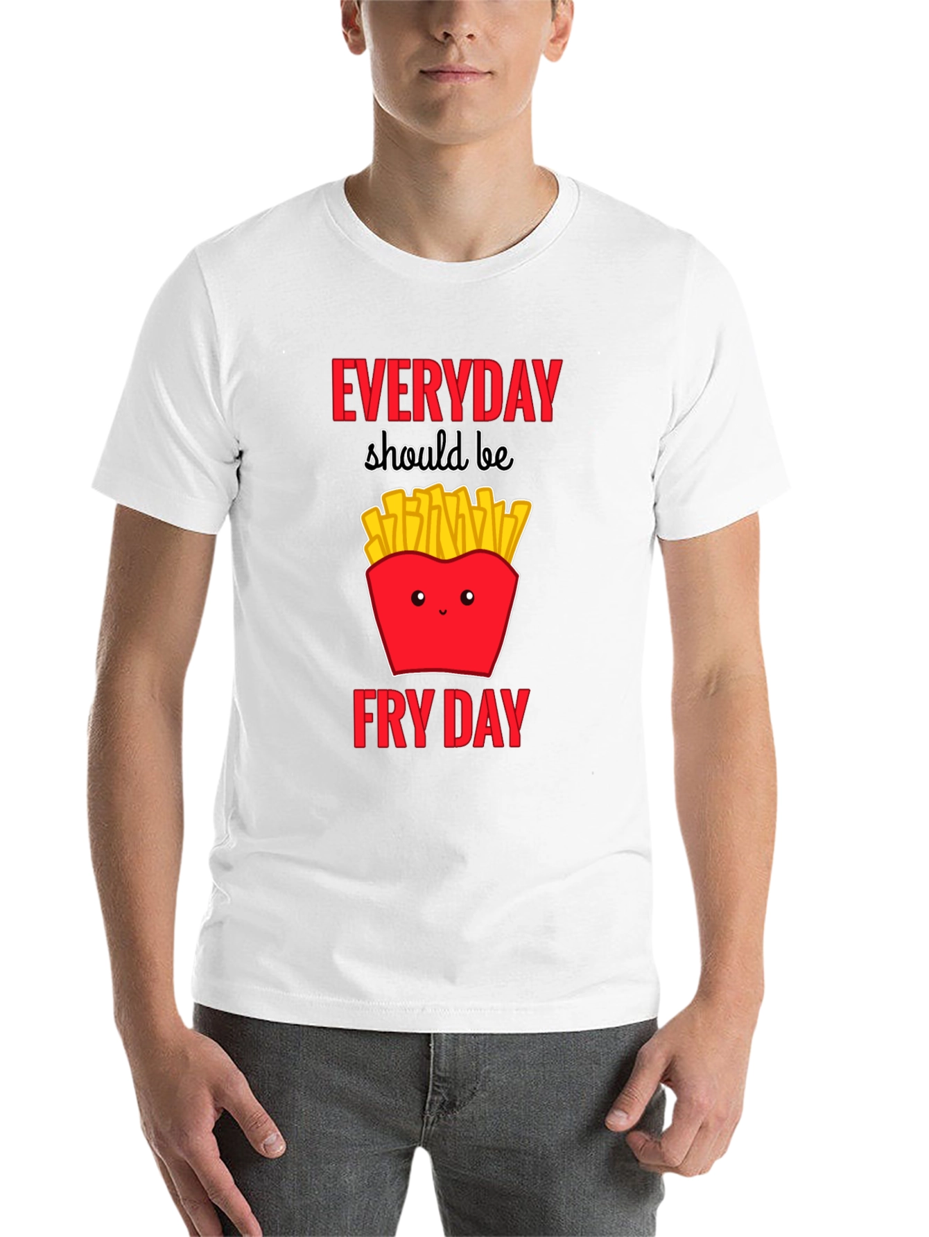 Black Everyday Fry Day T-Shirt - Cute Fast Food Tee view 14