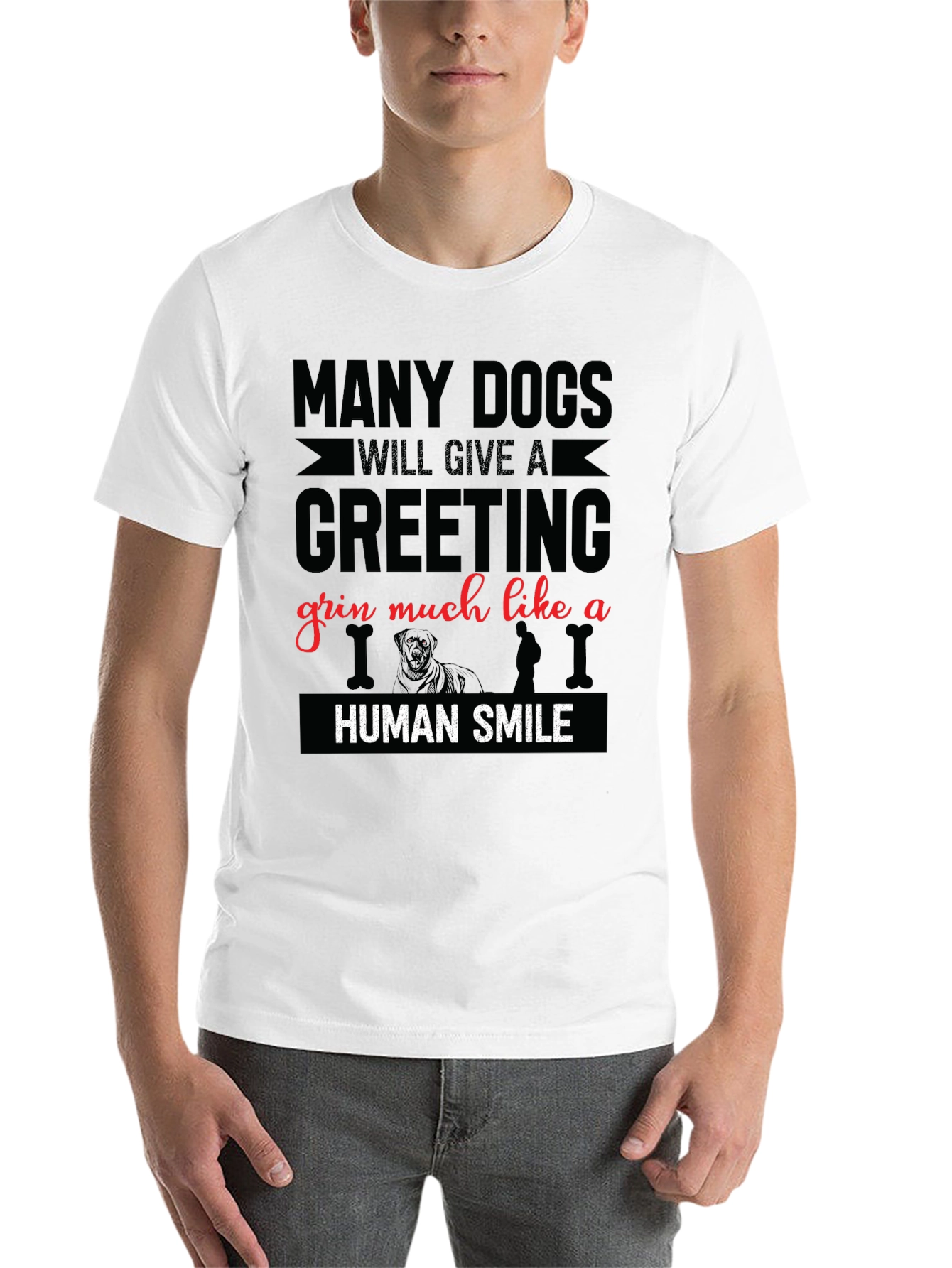 Black Dog Lover T-Shirt - Many Dogs Human Smile Graphic Tee view 14