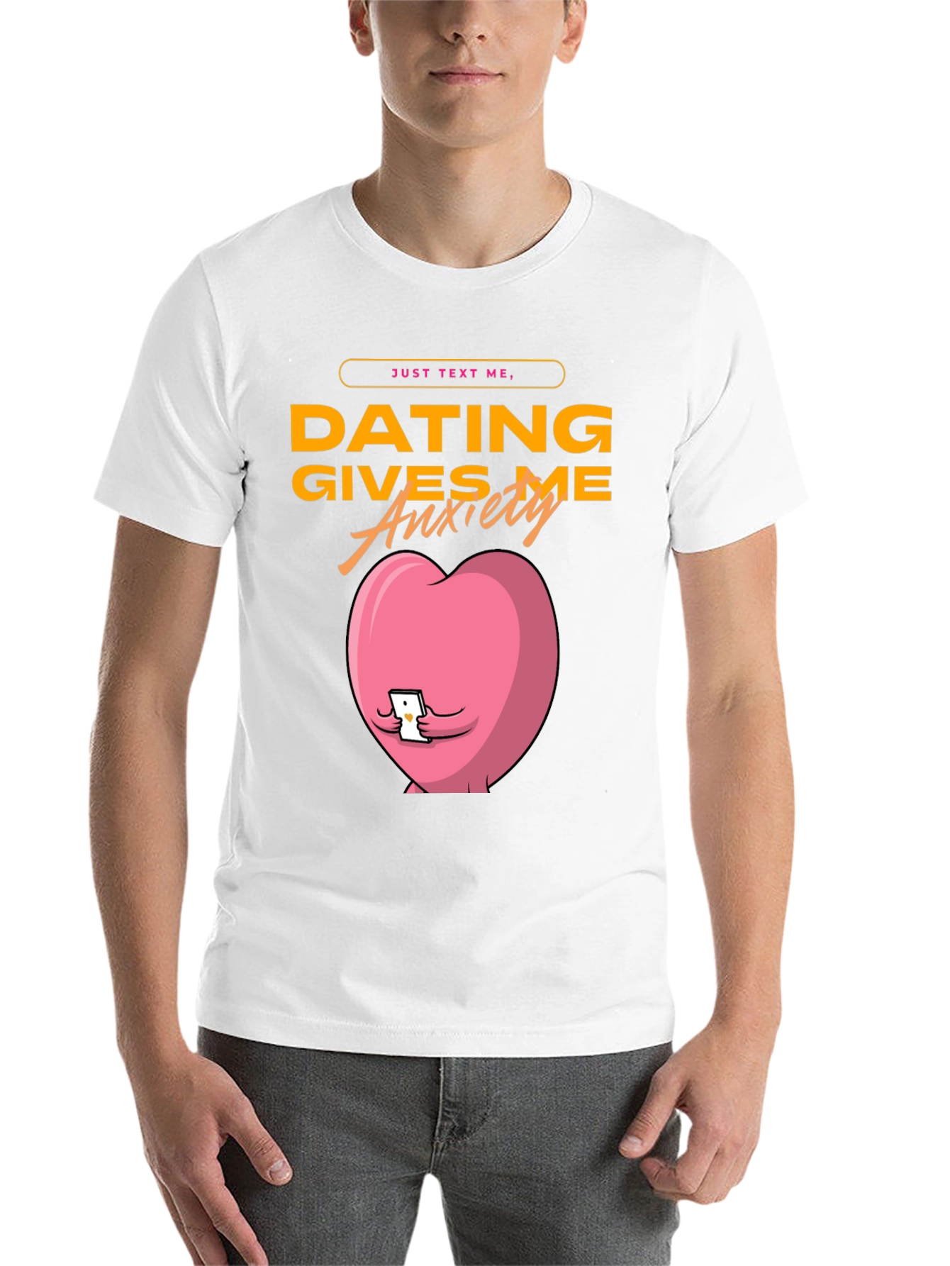 Black Dating Gives Me Anxiety T-Shirt - Funny Graphic Tee view 14