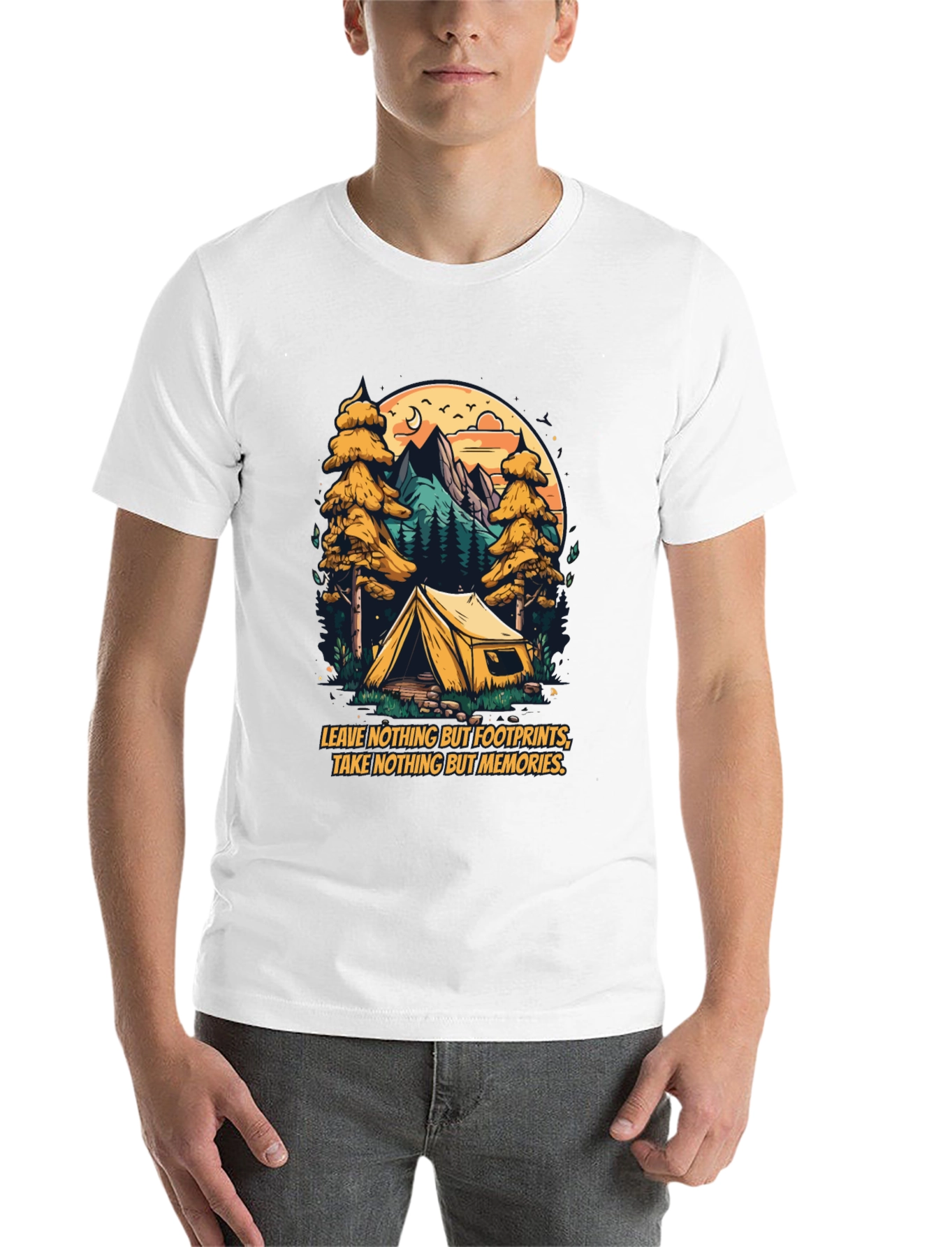 Black Nature Camping Graphic Tee view 14