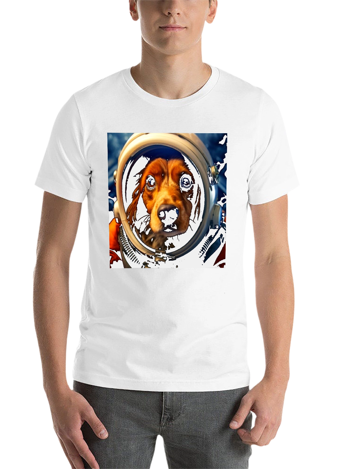 Black Dog Astronaut Graphic Tee - Space Dog Lover T-Shirt view 14