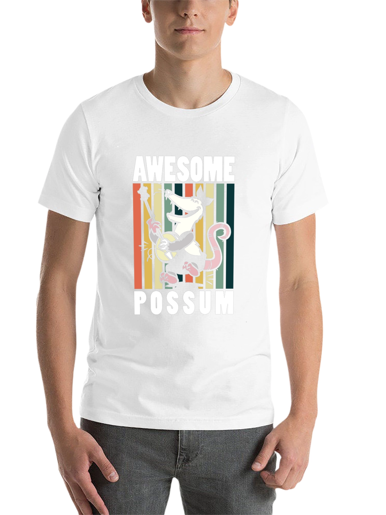 Black Awesome Possum T-Shirt, Banjo Playing Opossum Tee view 14