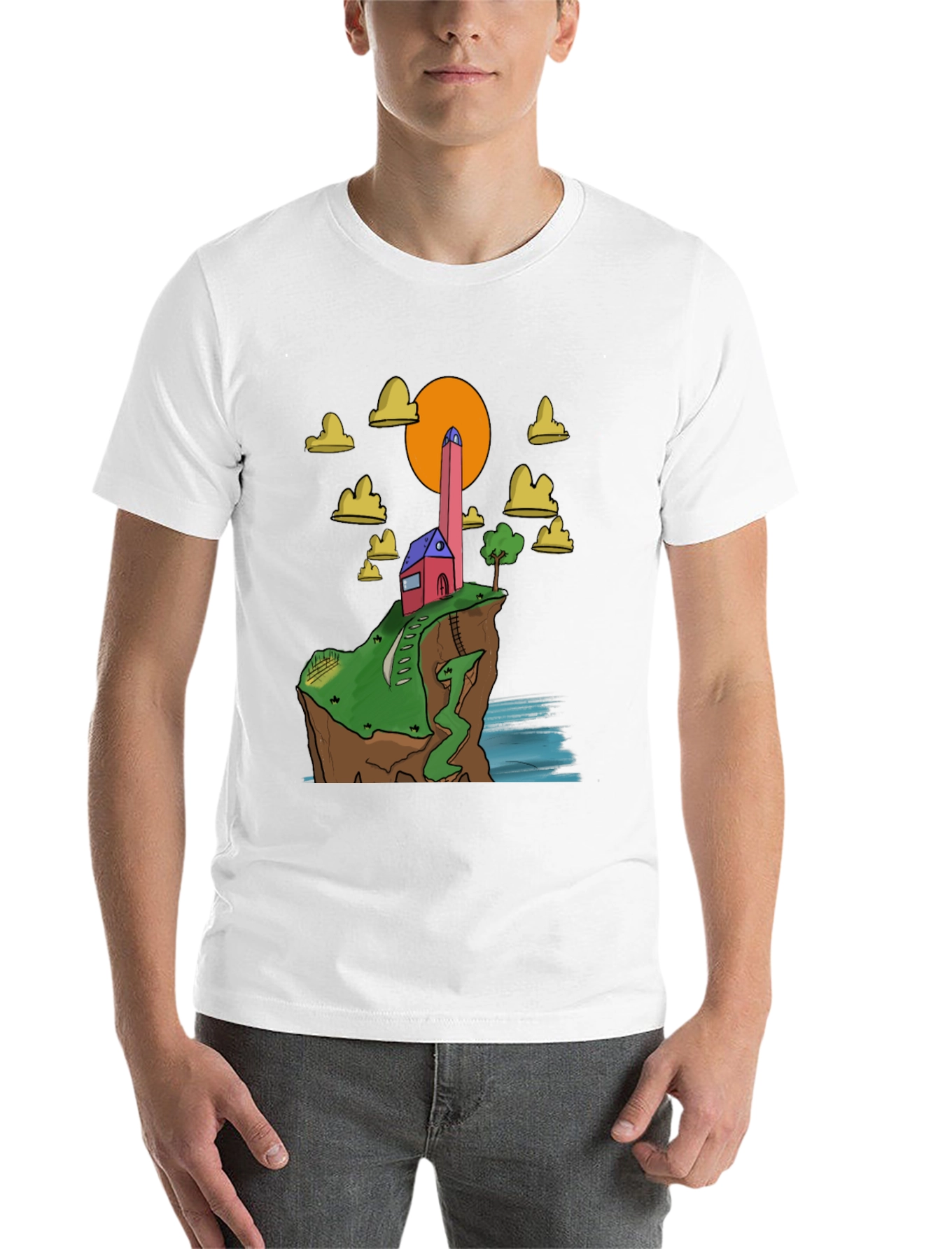 Black Cliffside Cartoon Tee view 14