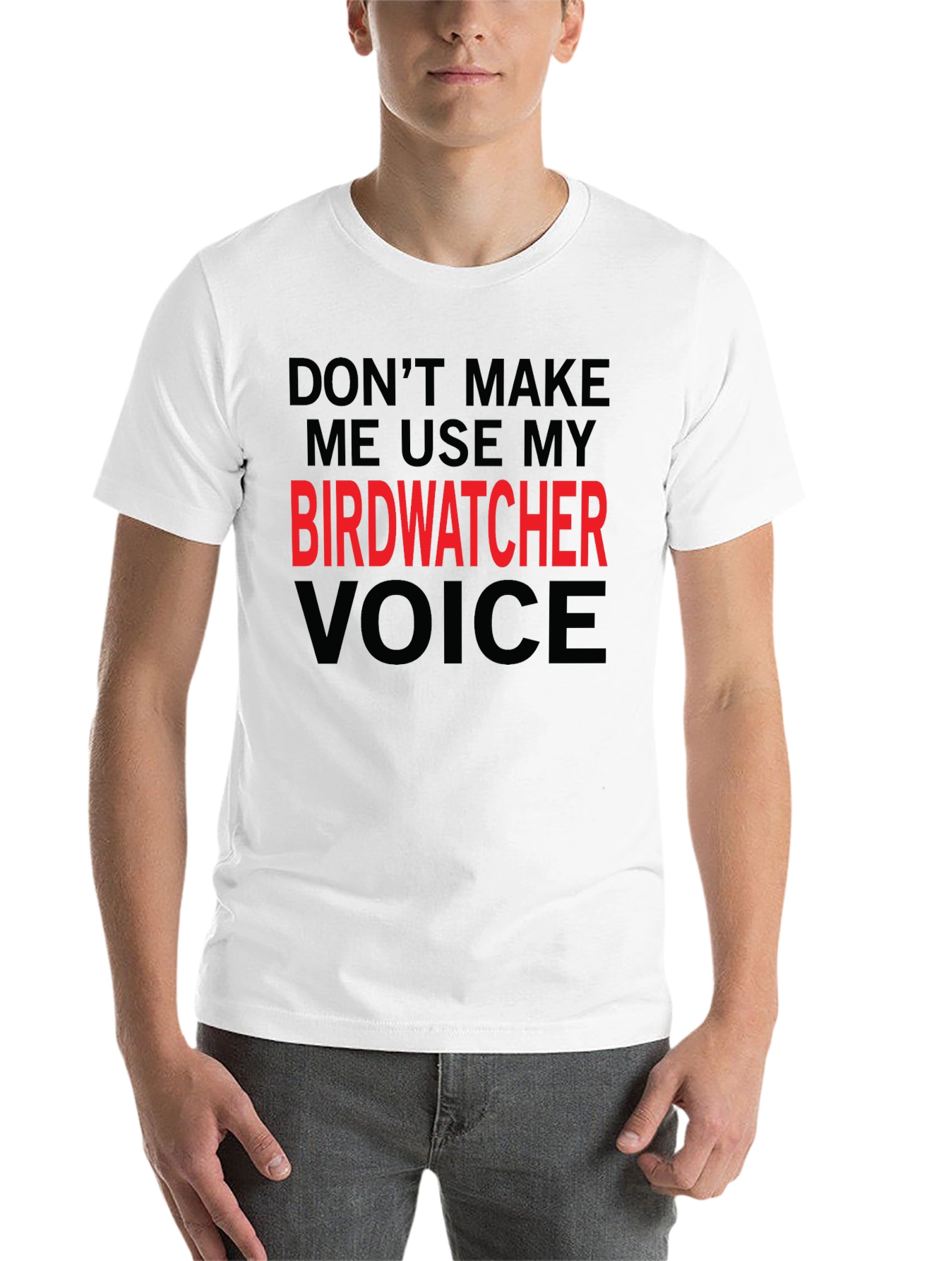 Black Birdwatcher Voice T-Shirt - Funny Bird Watching Tee view 14