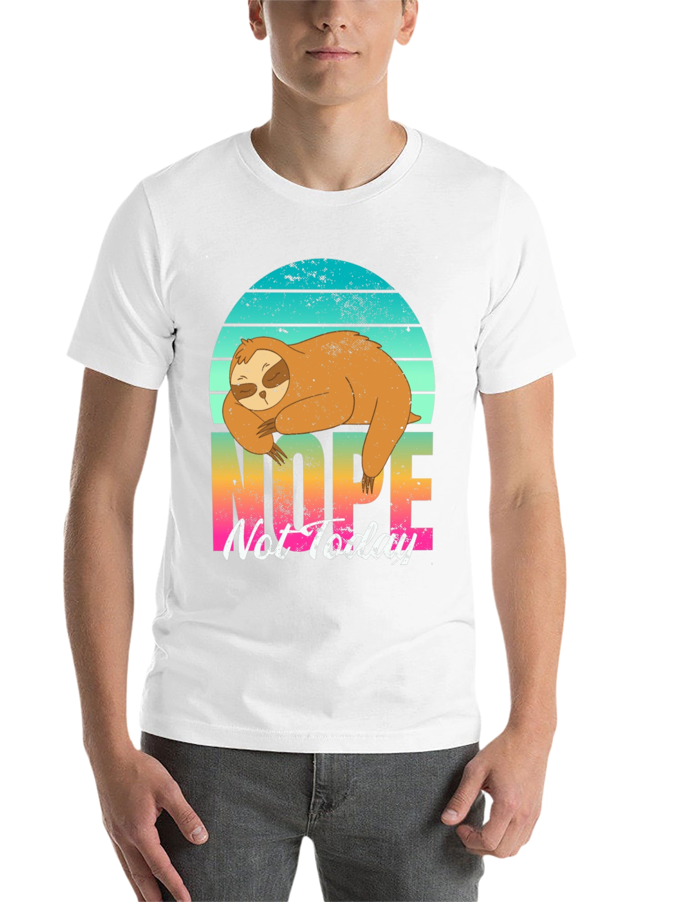 Black Nope Sloth Graphic Tee - Lazy Day Comfort view 14