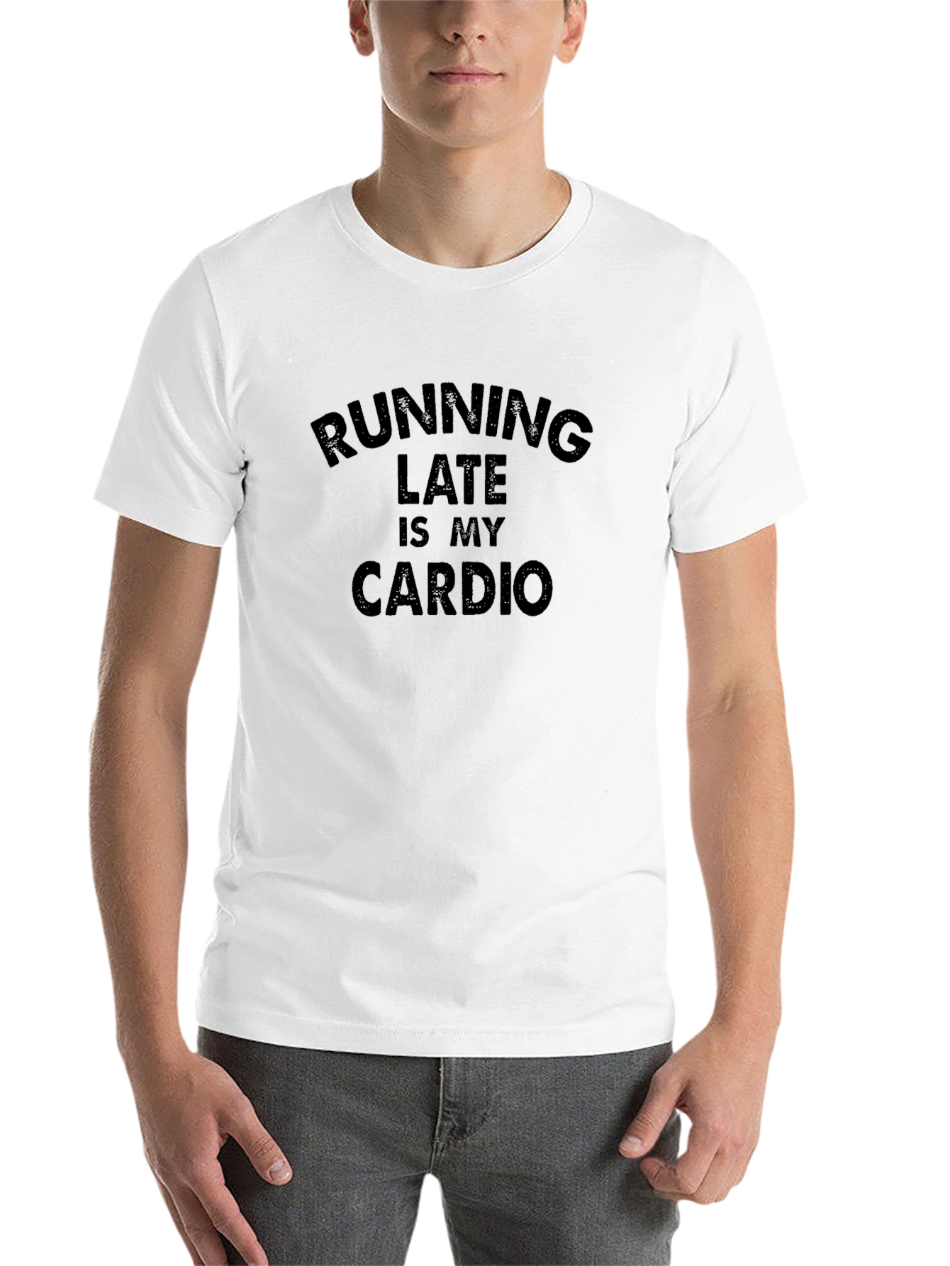 Black Running Late Is My Cardio T-Shirt view 14