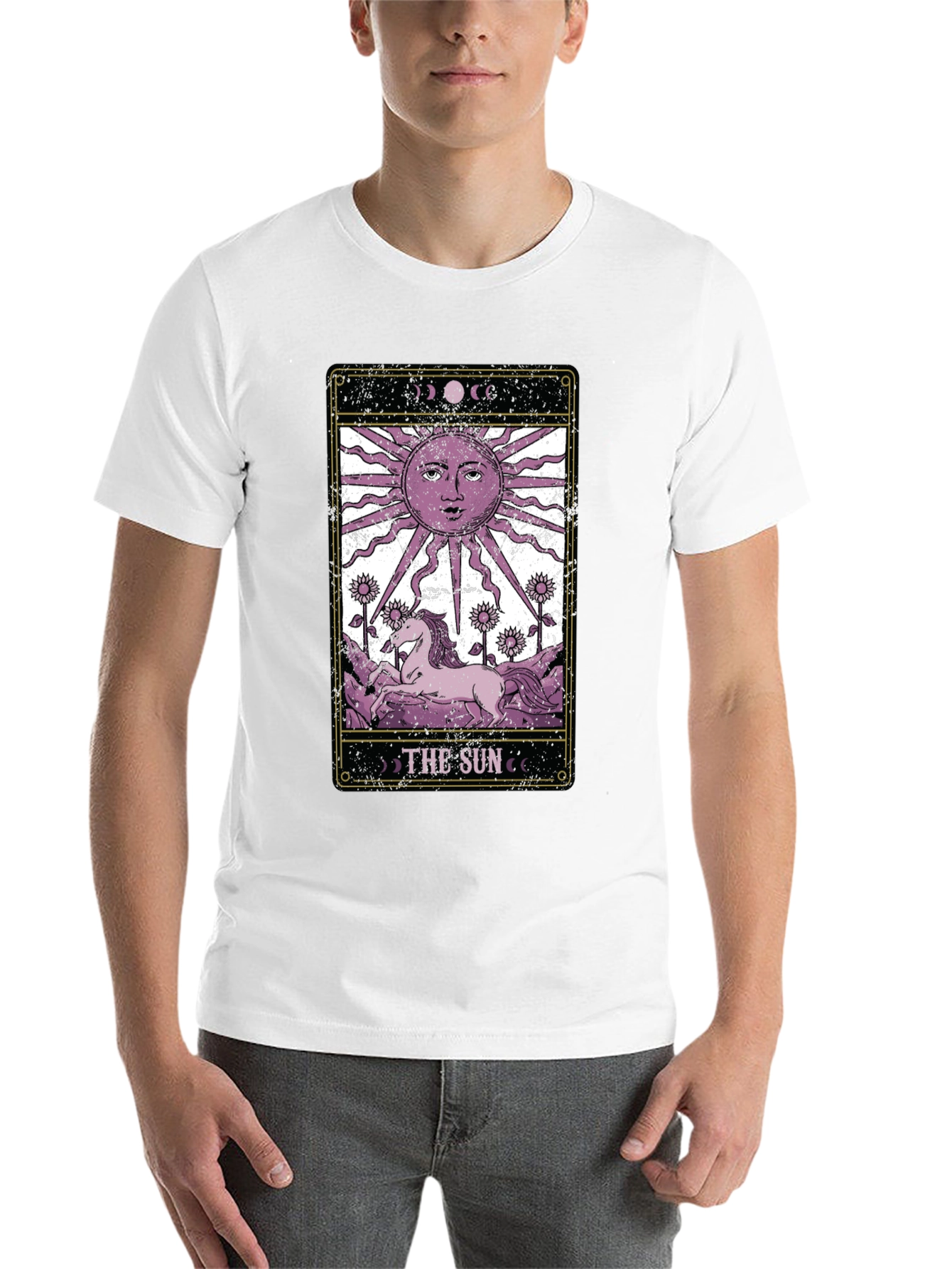 Black The Sun Tarot Card T-Shirt - Mystical Graphic Tee view 14