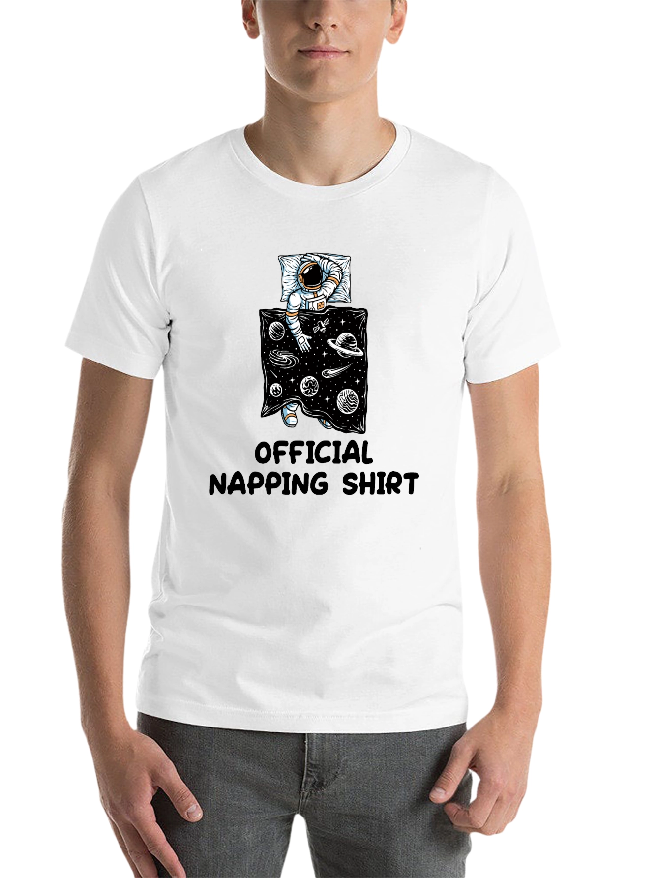 Black Astronaut Napping Shirt - Relax in Style view 14