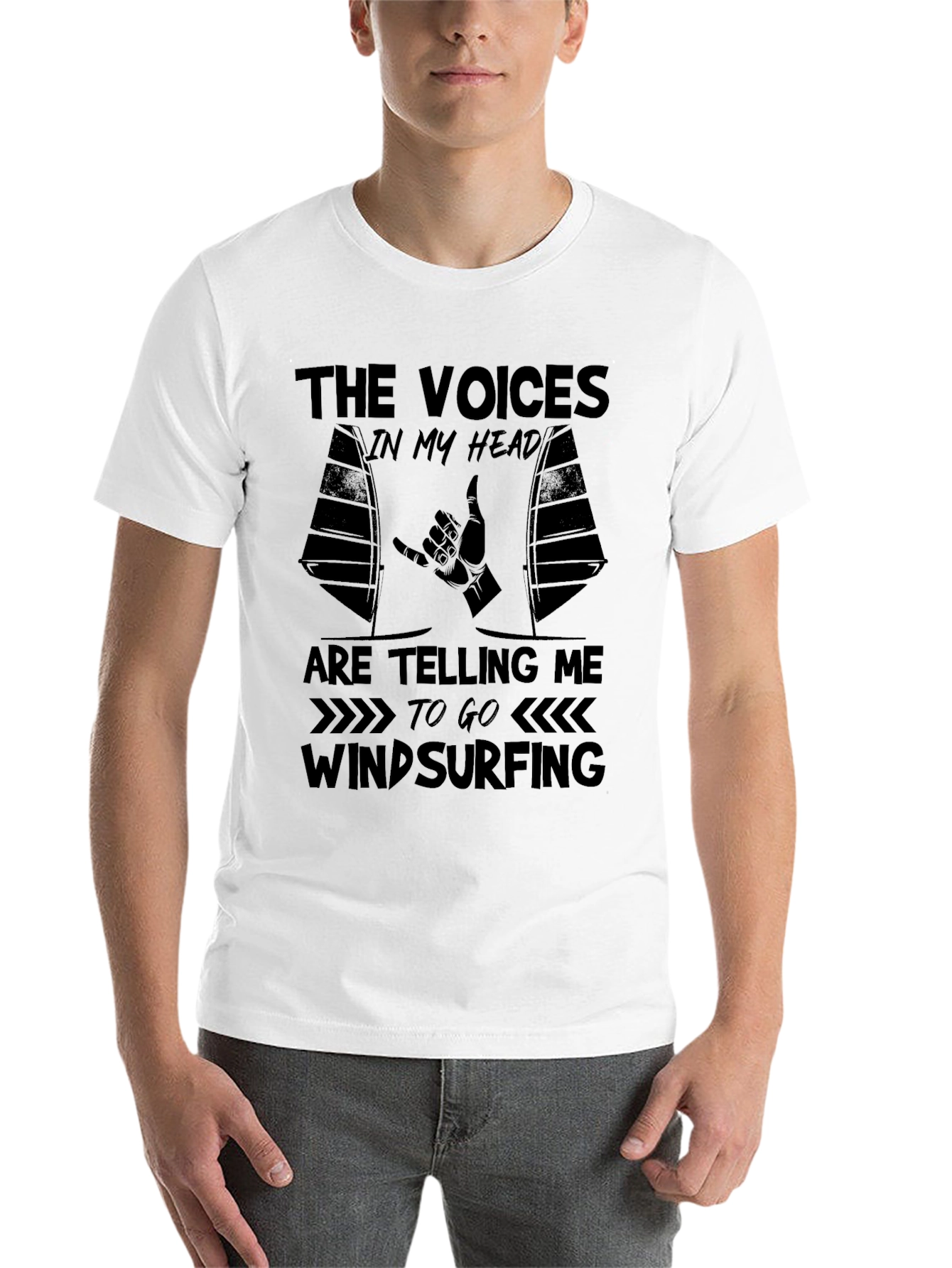 Black Voices in My Head Windsurfing T-Shirt view 14