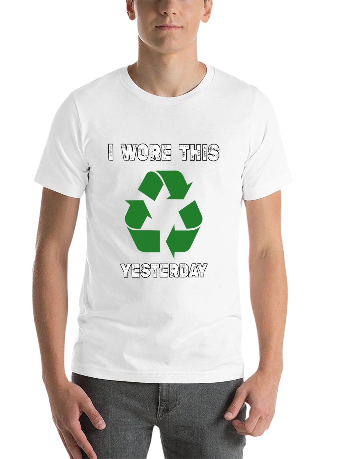 Black Recycle T-Shirt - I Wore This Yesterday - Eco-Friendly view 14