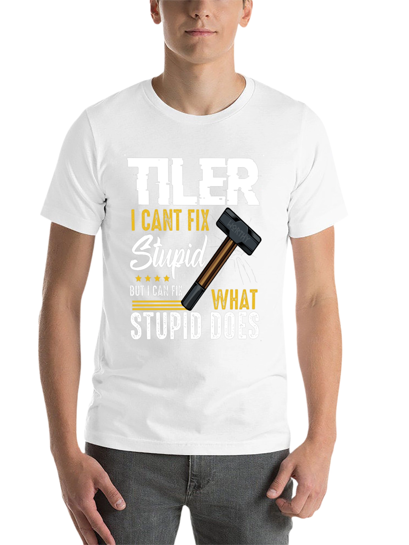 Black Tiler - I Can't Fix Stupid T-Shirt view 14