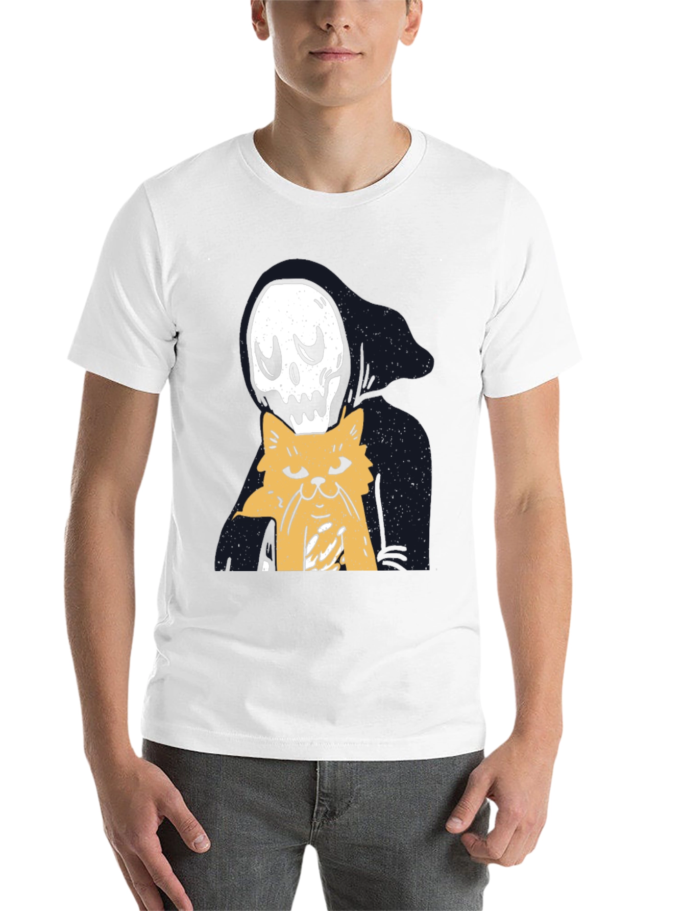 Black Grim Reaper Cat Lover T-Shirt - Black view 14