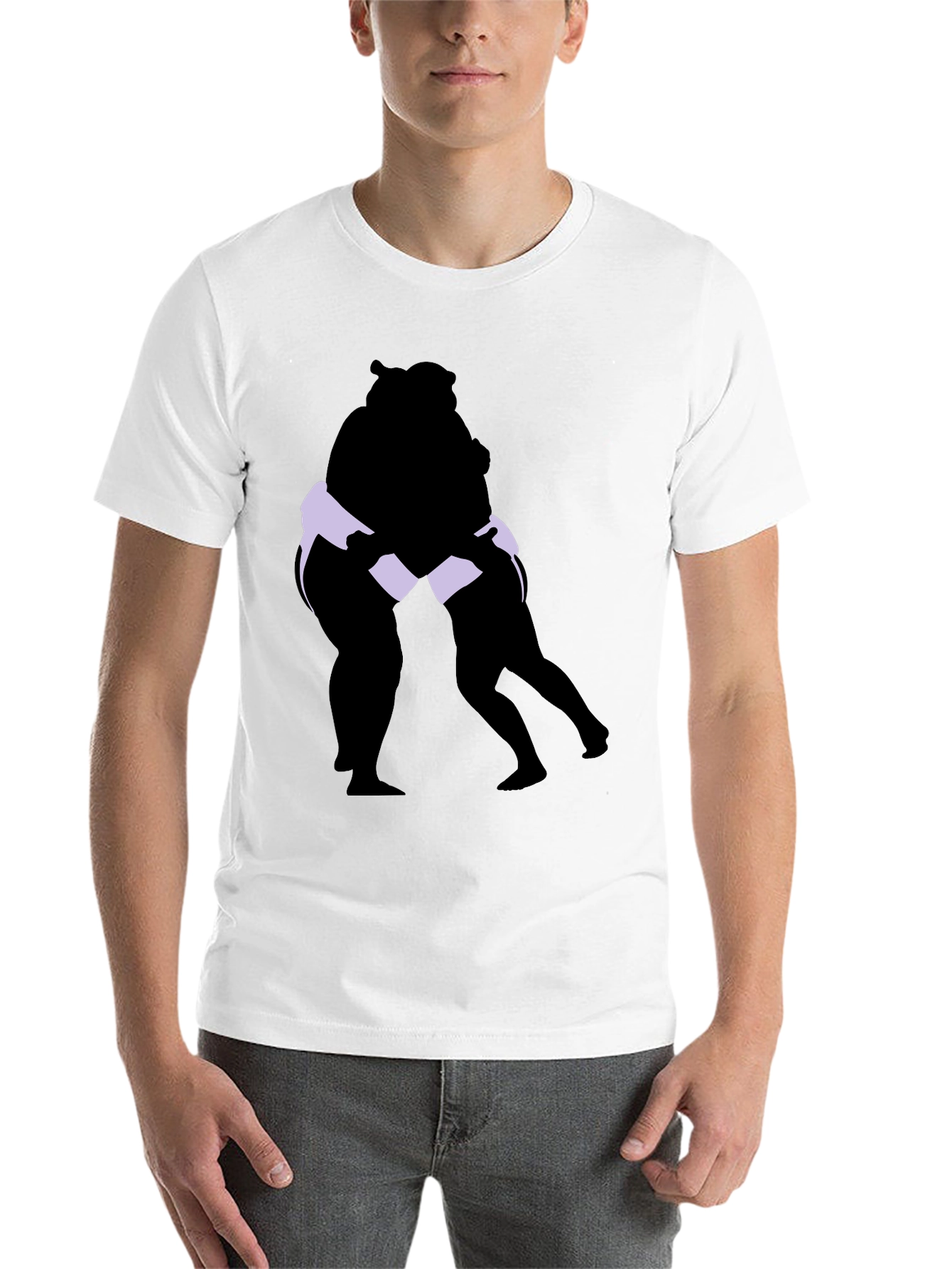 Black Sumo Wrestlers Graphic Tee - Black Cotton Blend view 14