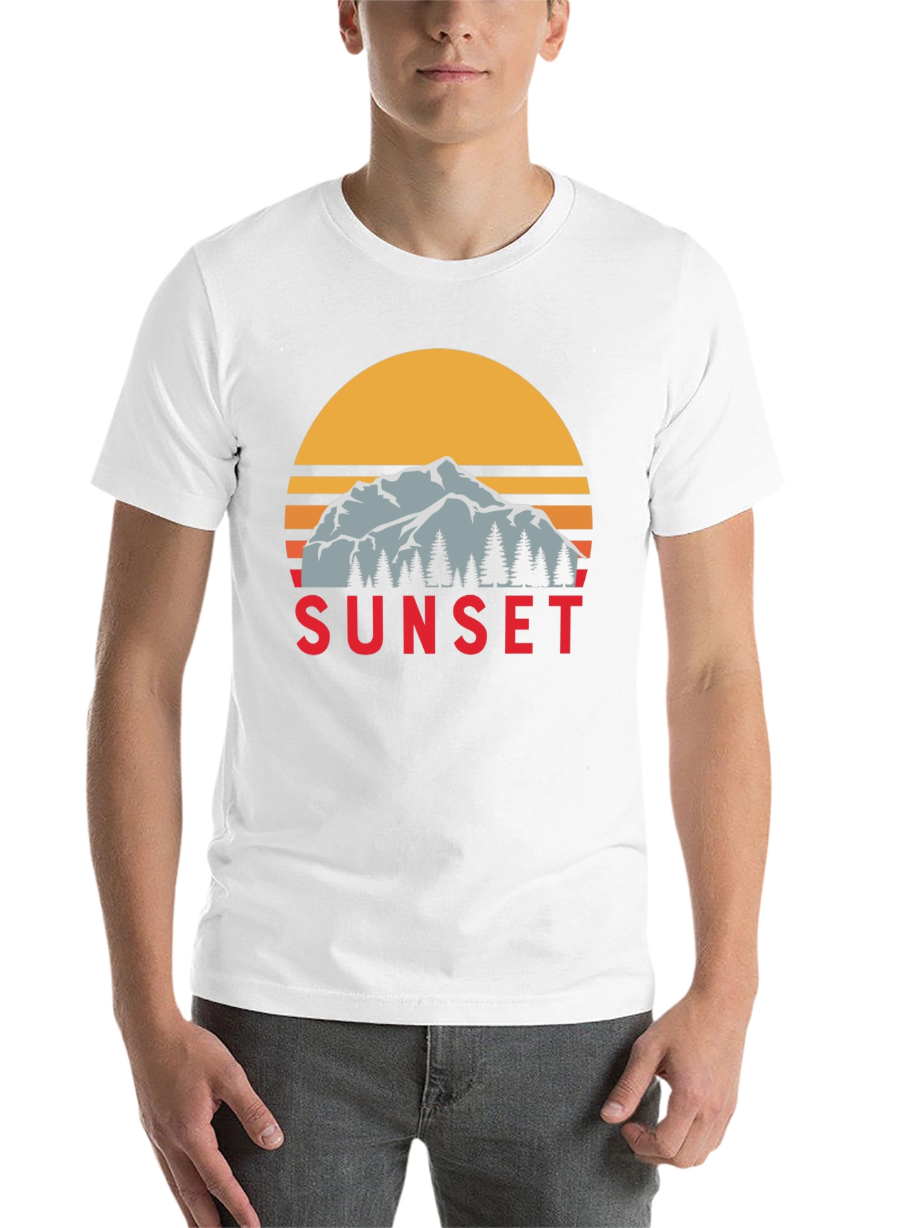 Black Sunset Mountain Graphic Tee - Retro Style view 14