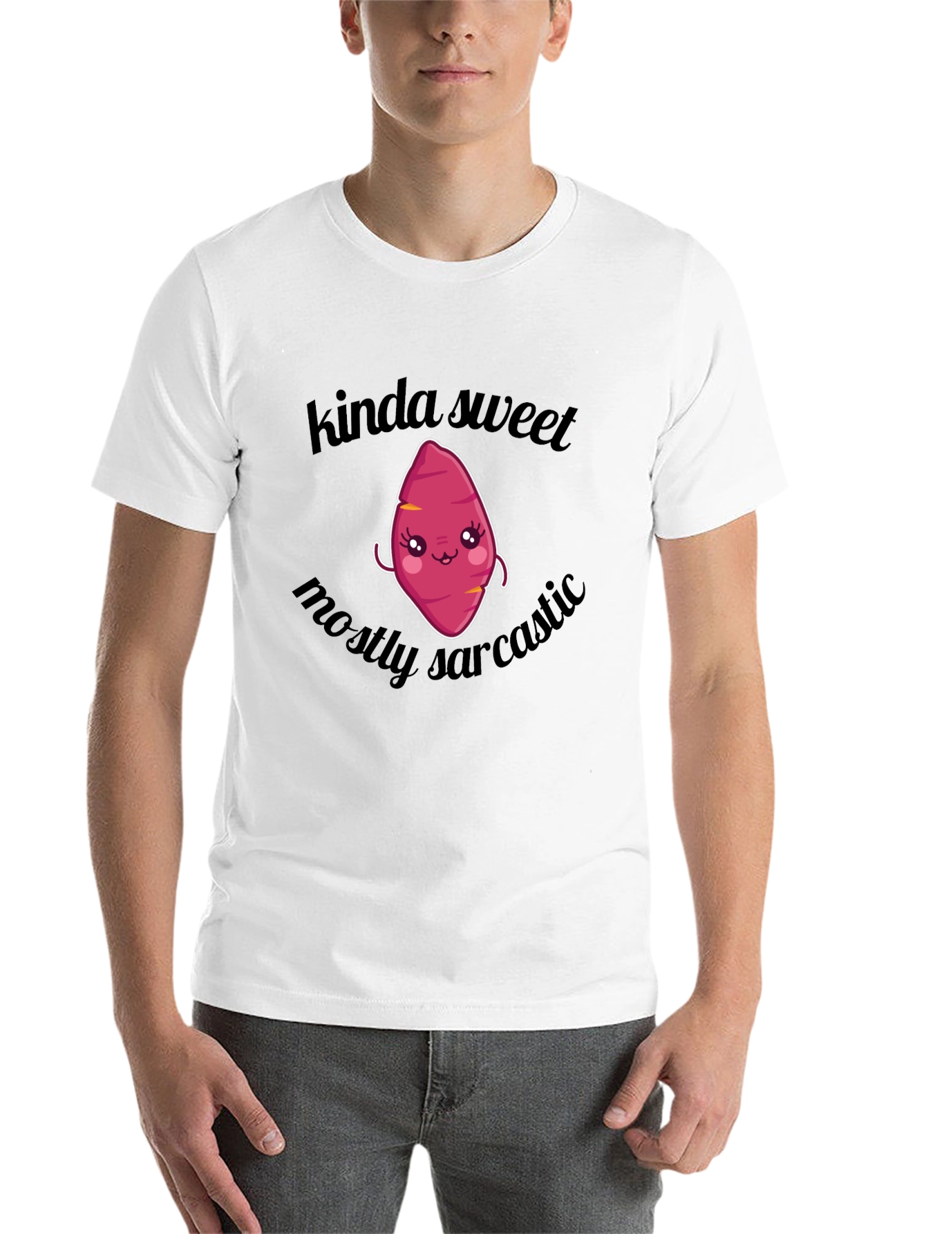 Black Kinda Sweet, Mostly Sarcastic Cute Sweet Potato T-Shirt view 14