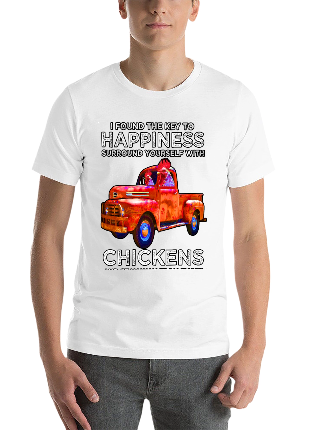 Black Happiness is Chickens Truck T-Shirt view 14
