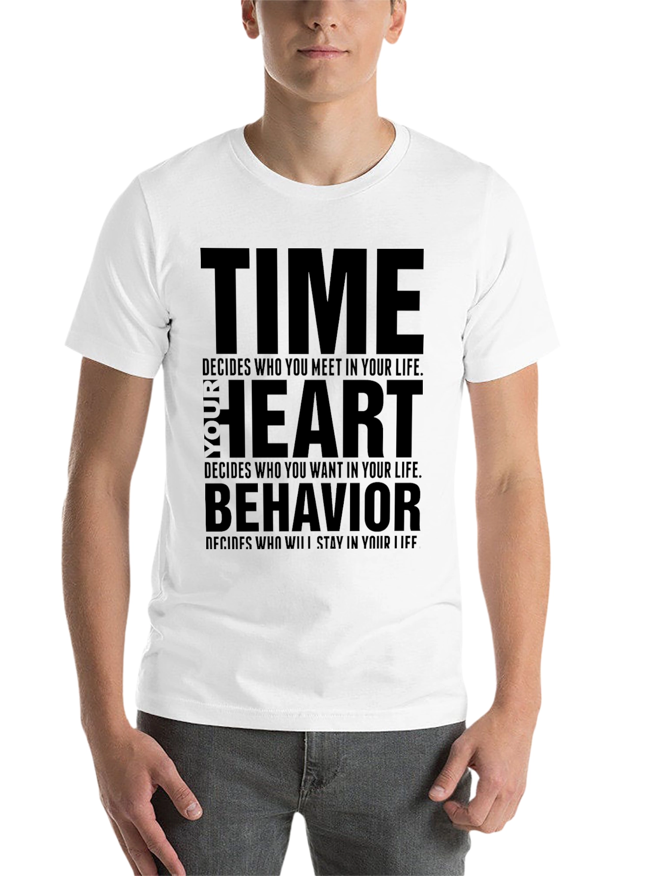 Black Time Heart Behavior Men's Graphic T-Shirt view 14