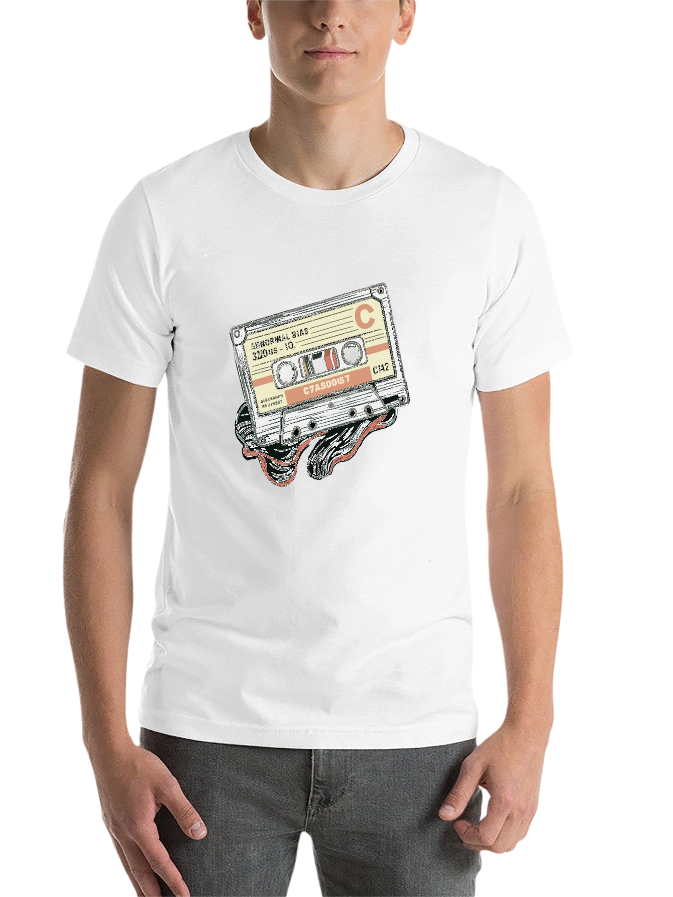Black Retro Cassette Tape Graphic Tee - Vintage Music Lover T-Shirt view 14