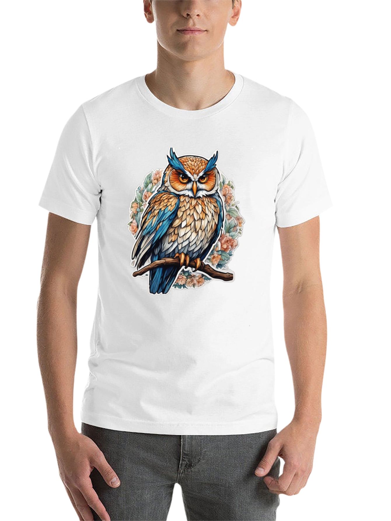 Black Owl Graphic Tee - Nature Inspired Design view 14