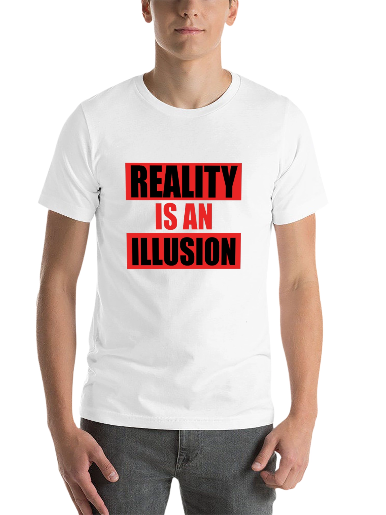Black Reality Illusion Graphic T-Shirt - Black view 14