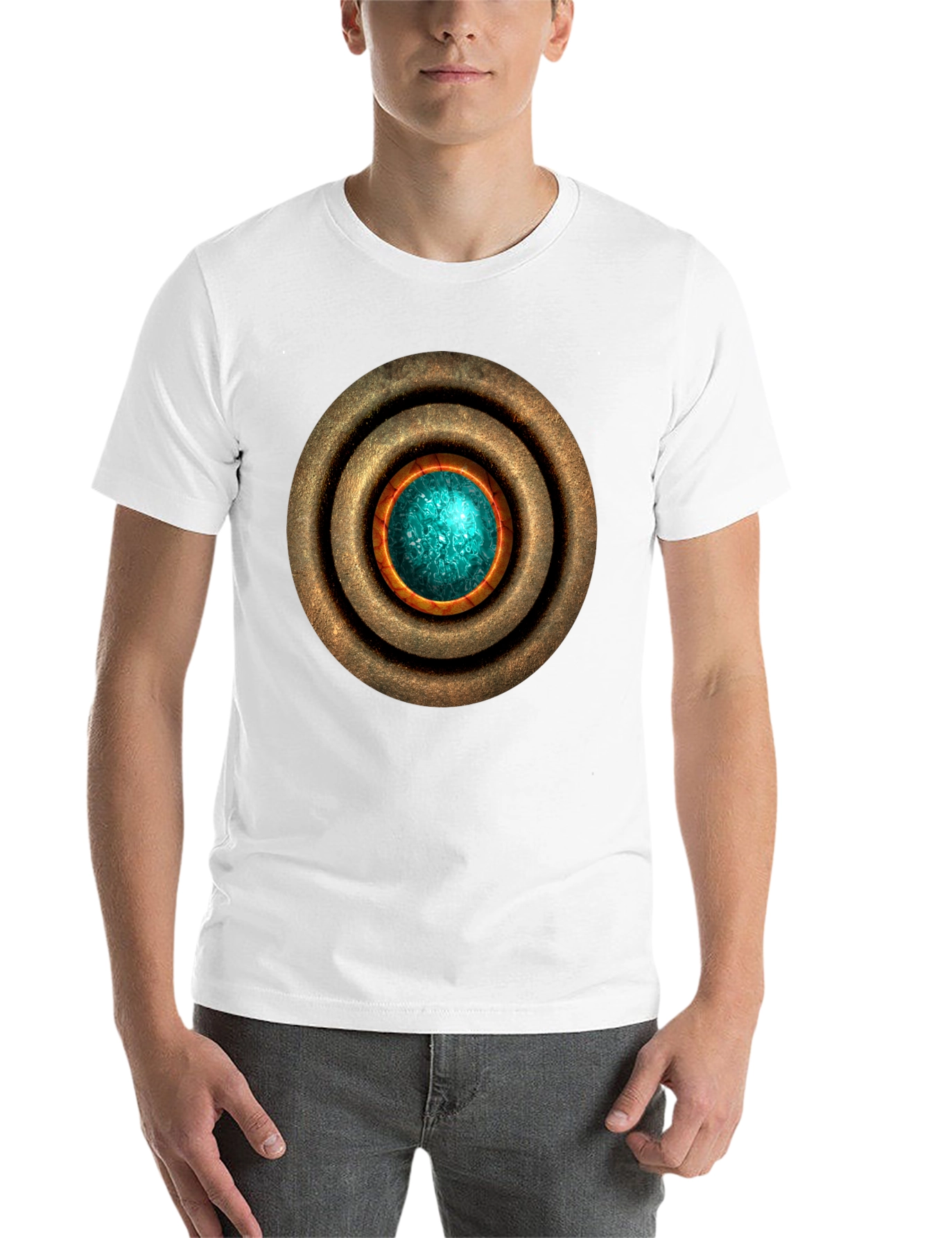 Black Mystic Orb Graphic T-Shirt - Sci-Fi Style Men's Tee view 14