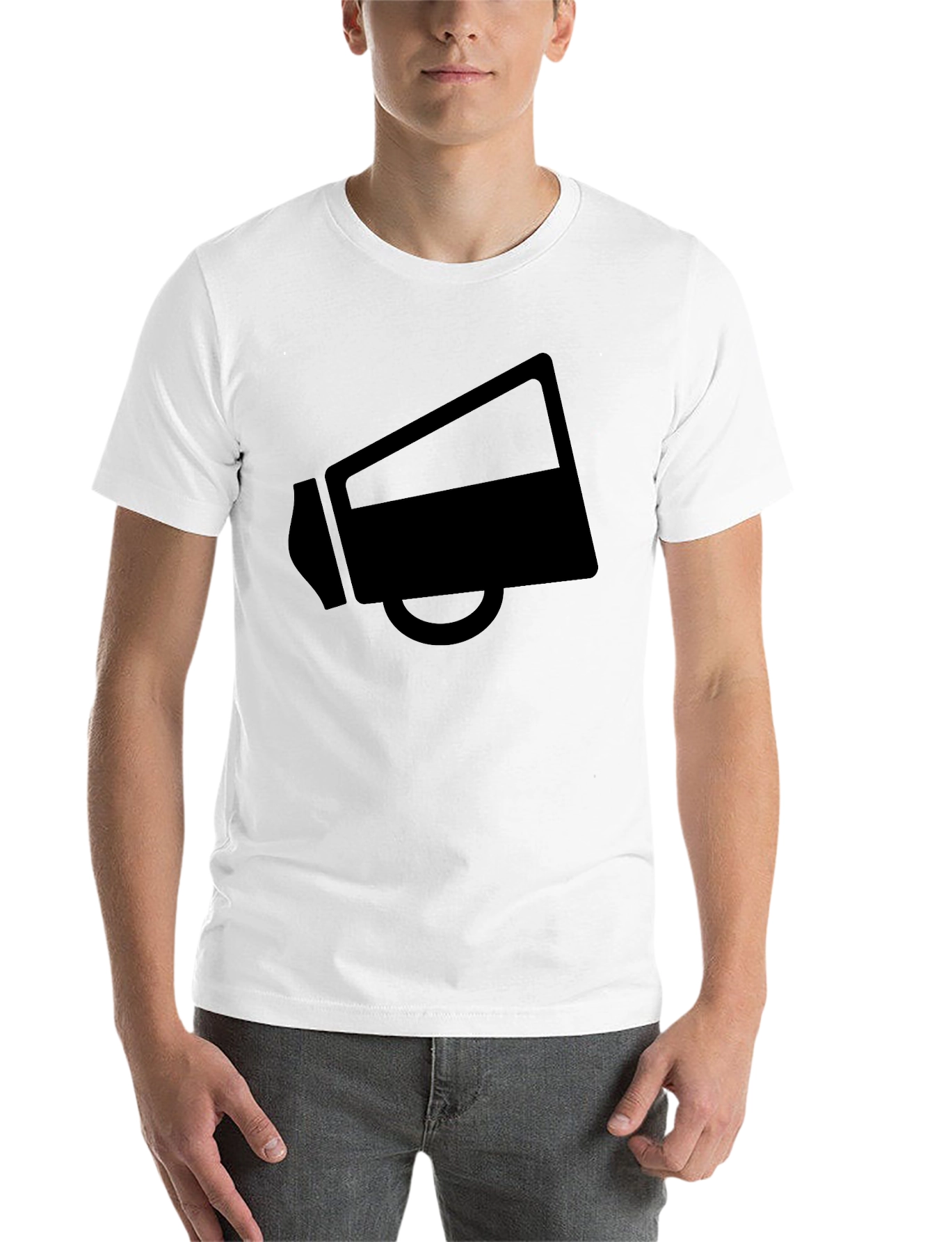 Black Black Megaphone Graphic T-Shirt Casual Wear view 14