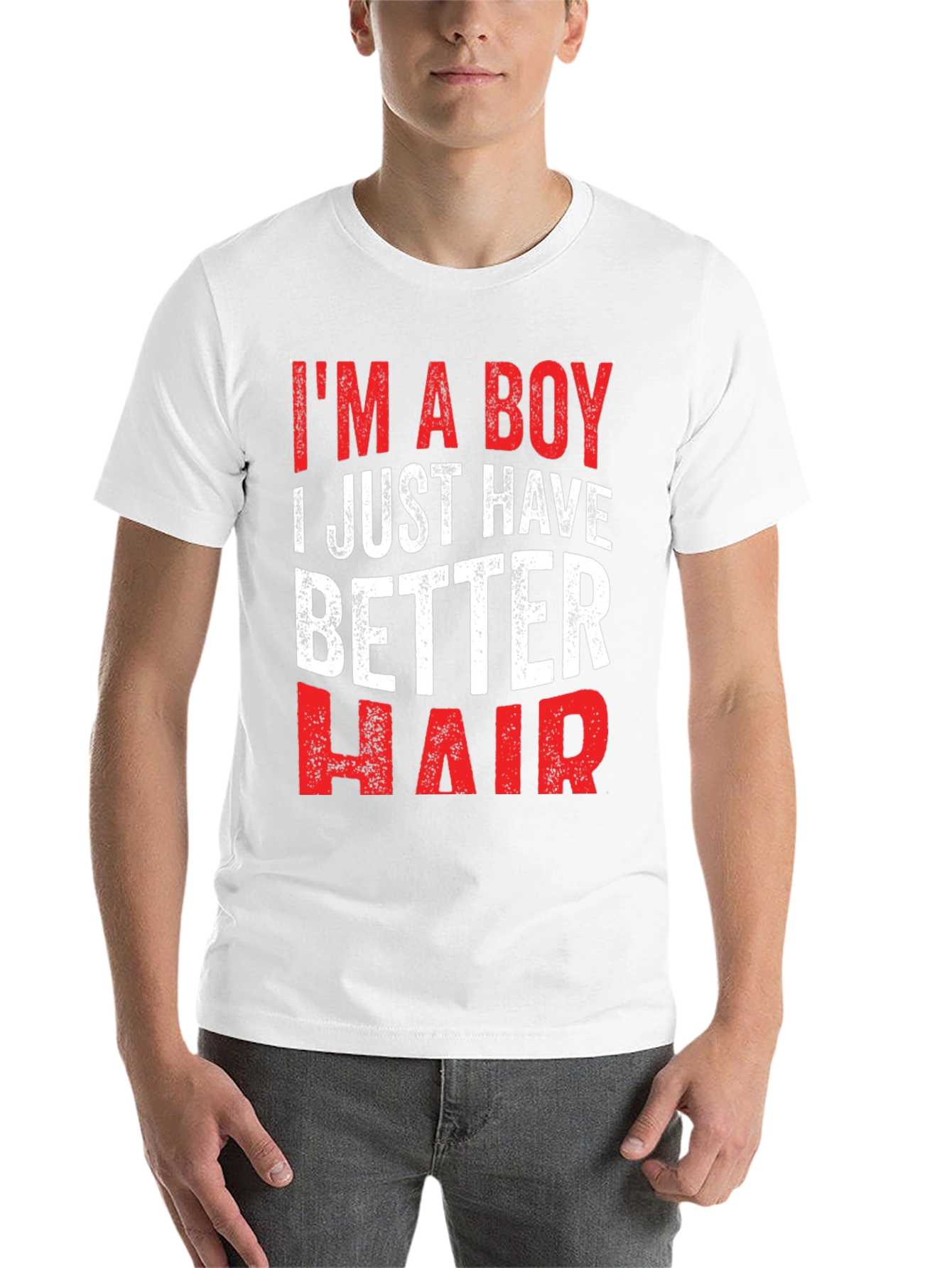 Black Funny 'I'm a Boy, I Just Have Better Hair' T-Shirt view 14