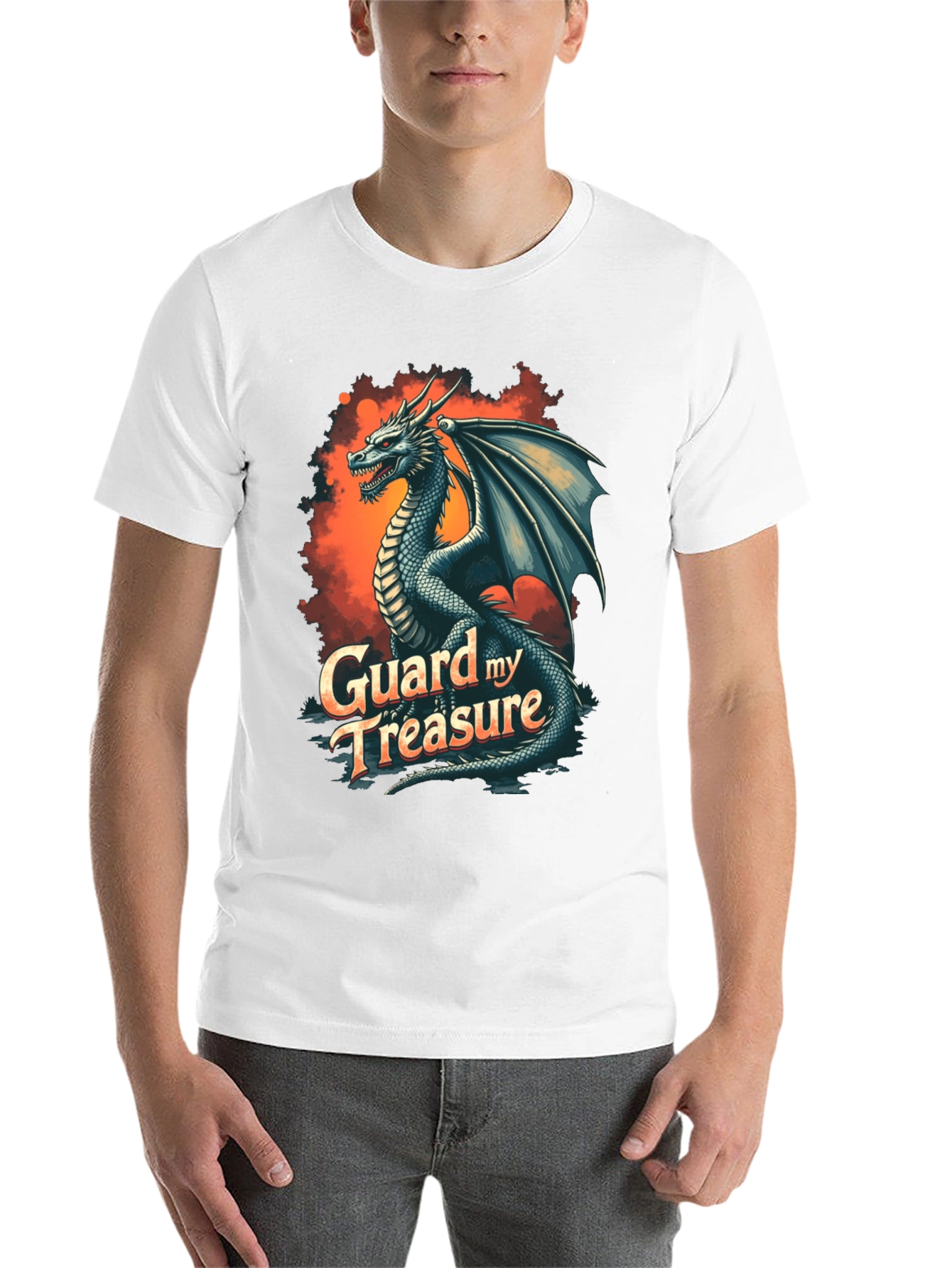 Black Dragon Guard My Treasure Graphic T-Shirt view 14
