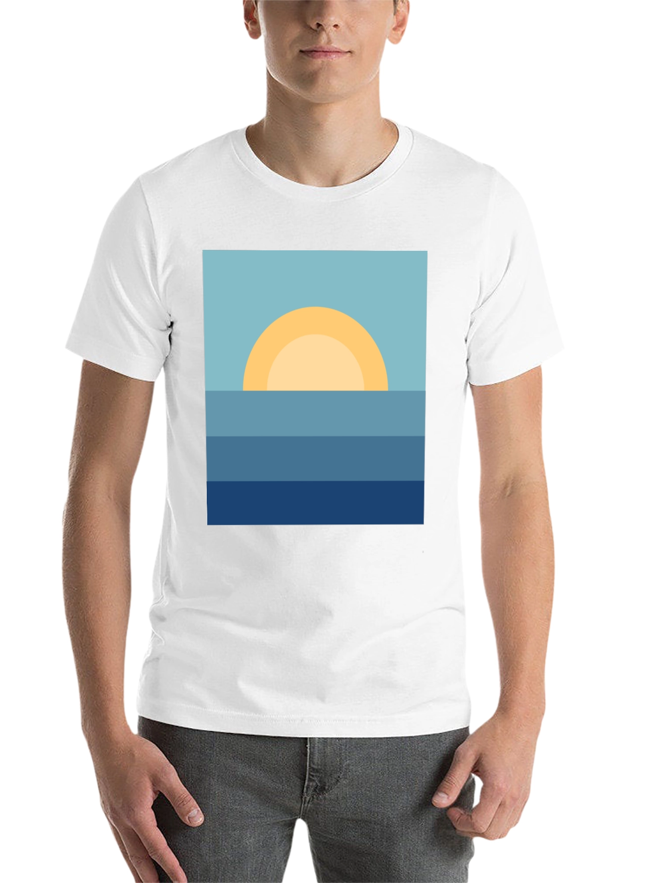 Black Sunrise Ocean Graphic Tee - Stylish & Relaxed Fit view 14