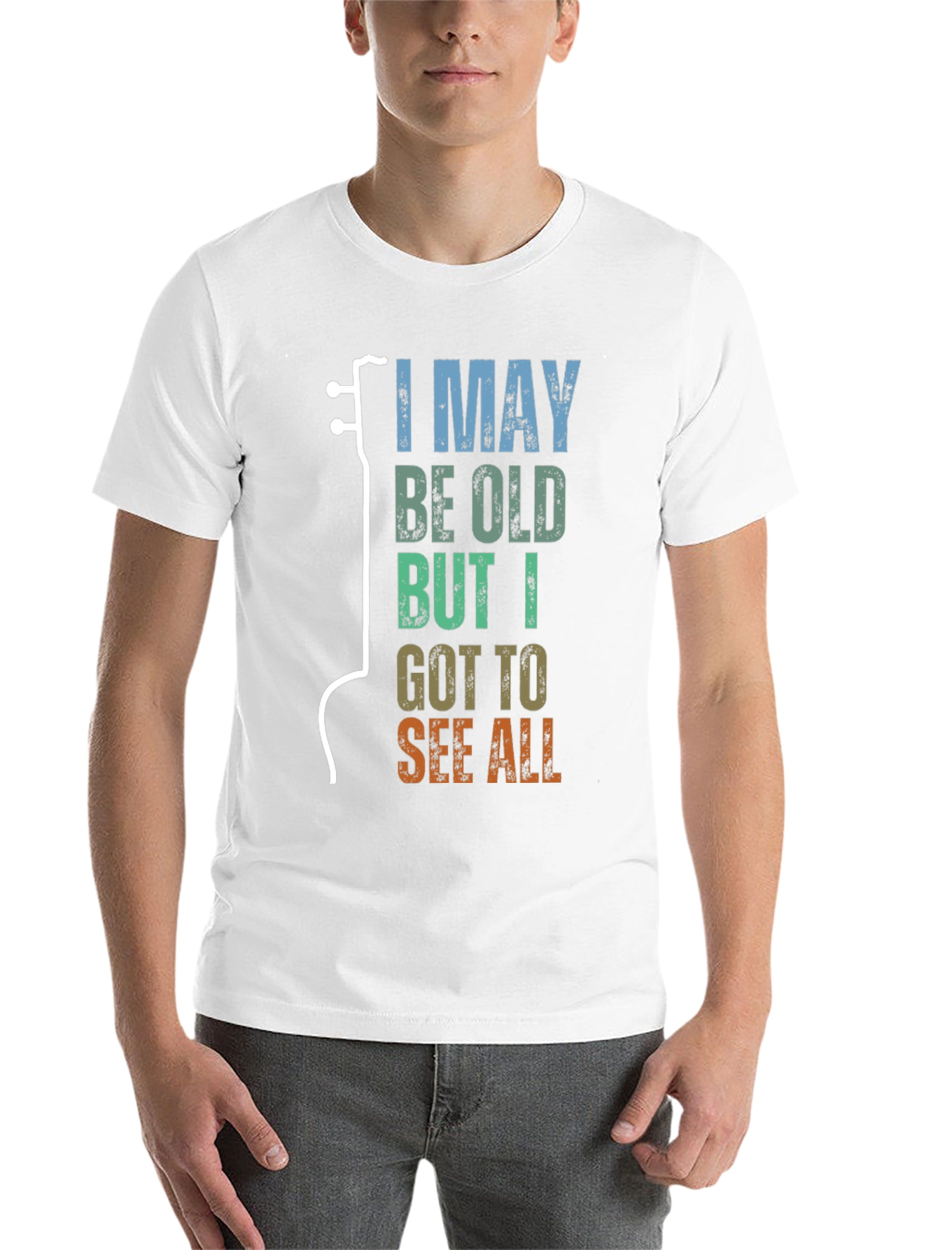 Black I May Be Old Guitar Lover T-Shirt view 14