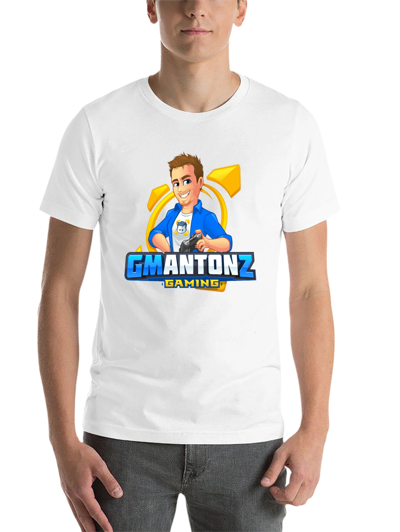 Black GMANTONZ Gaming Black T-Shirt view 14