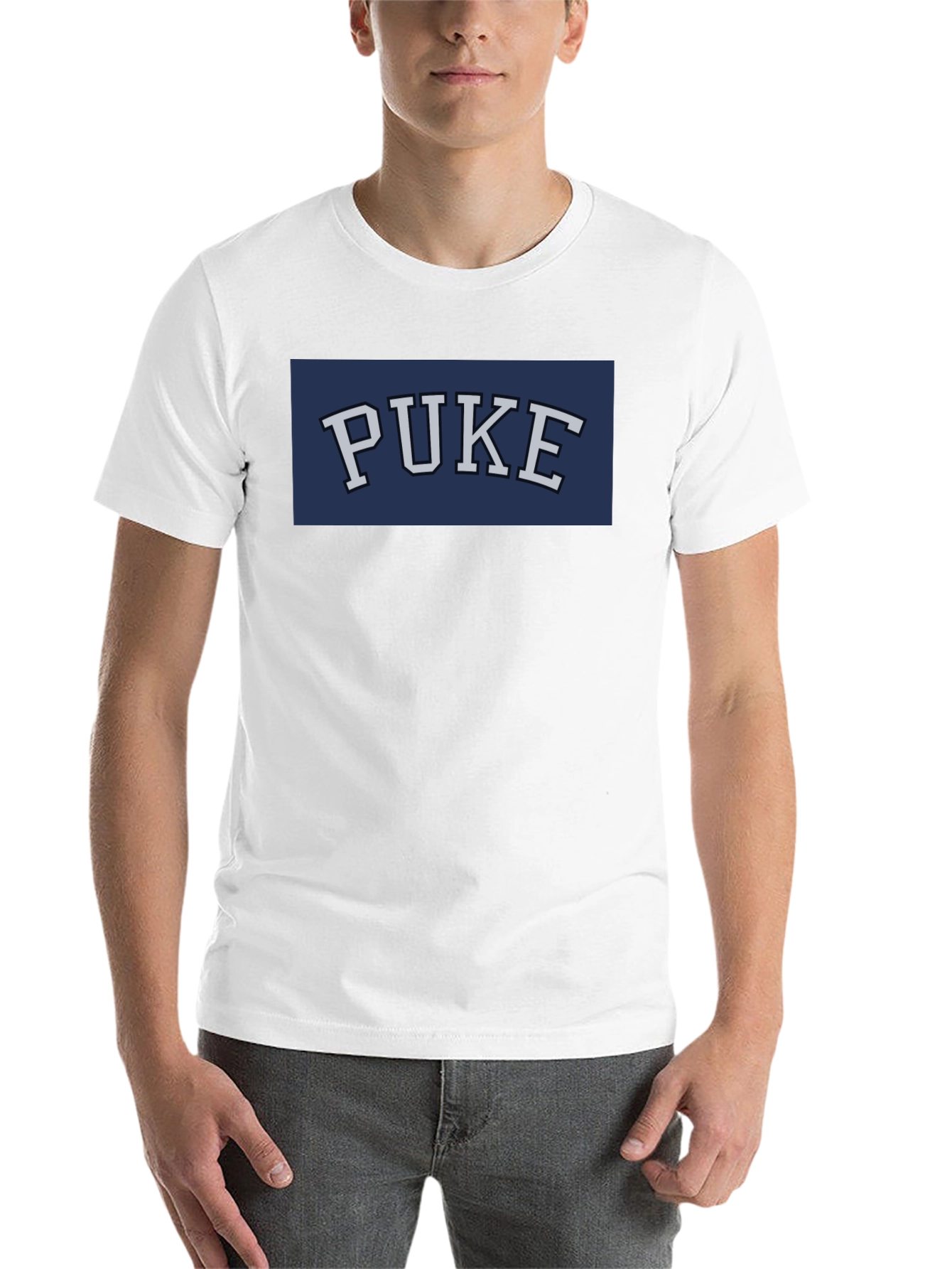 Black PUKE Graphic Tee - Funny College Humor T-Shirt view 14