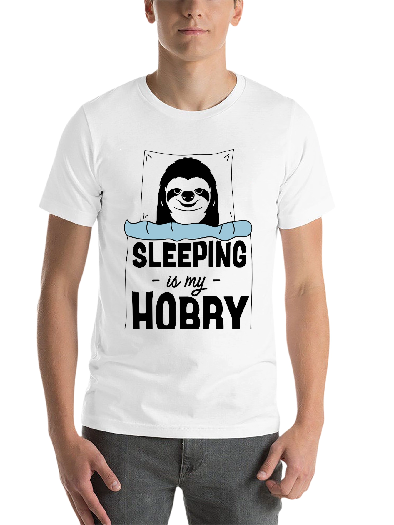 Sleeping is My Hobby Sloth Graphic T-Shirt - 14